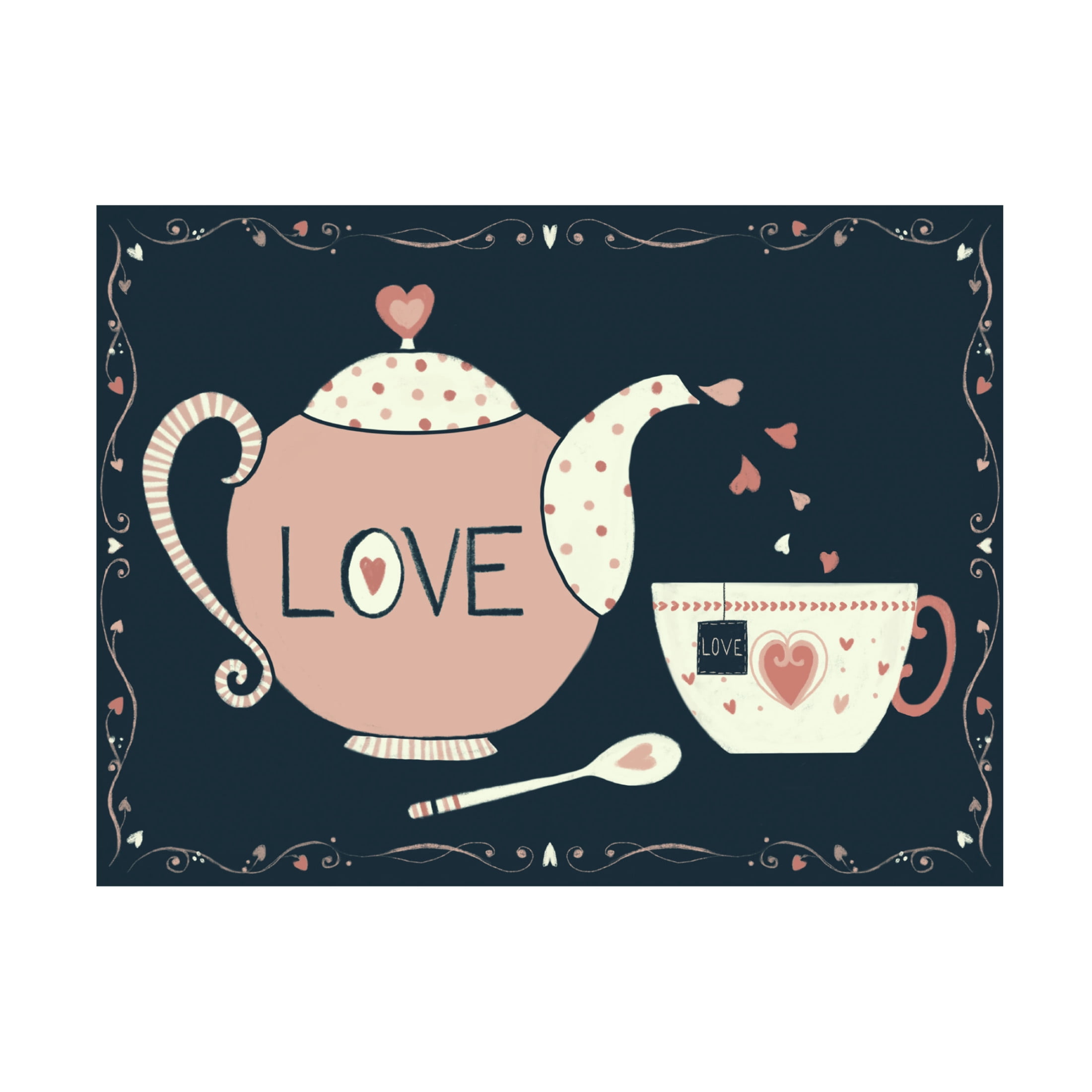 Canvas Wall Art - Christine Rotolo 'Love Tea' Wall Art for Living Room, Bedroom, or Office Décor by Trademark Fine Art - 47 x 35 Inches