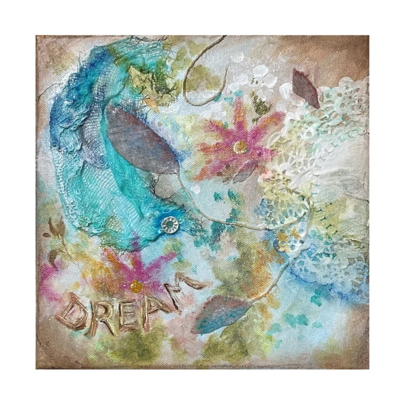 Canvas Wall Art - Christine Rotolo 'Mixed Media Dream' Wall Art for Living Room, Bedroom, or Office Décor by Trademark Fine Art - 14 x 14 Inches