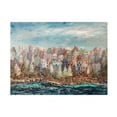 thumbnail image 1 of Canvas Wall Art - Christine Rotolo 'Mixed Media Village and the Sea' Wall Art for Living Room, Bedroom, or Office Décor by Trademark Fine Art - 19 x 14 Inches, 1 of 4