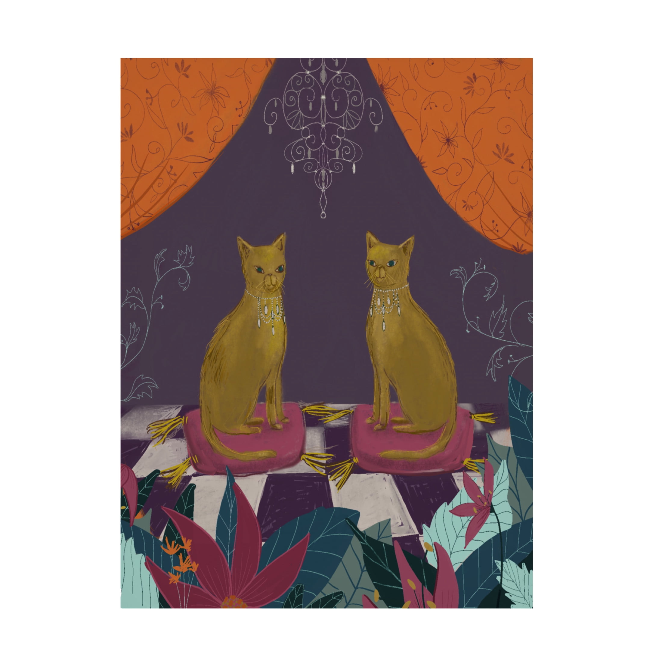 Canvas Wall Art - Christine Rotolo 'Palace Pets 1' Wall Art for Living Room, Bedroom, or Office Décor by Trademark Fine Art - 24 x 32 Inches