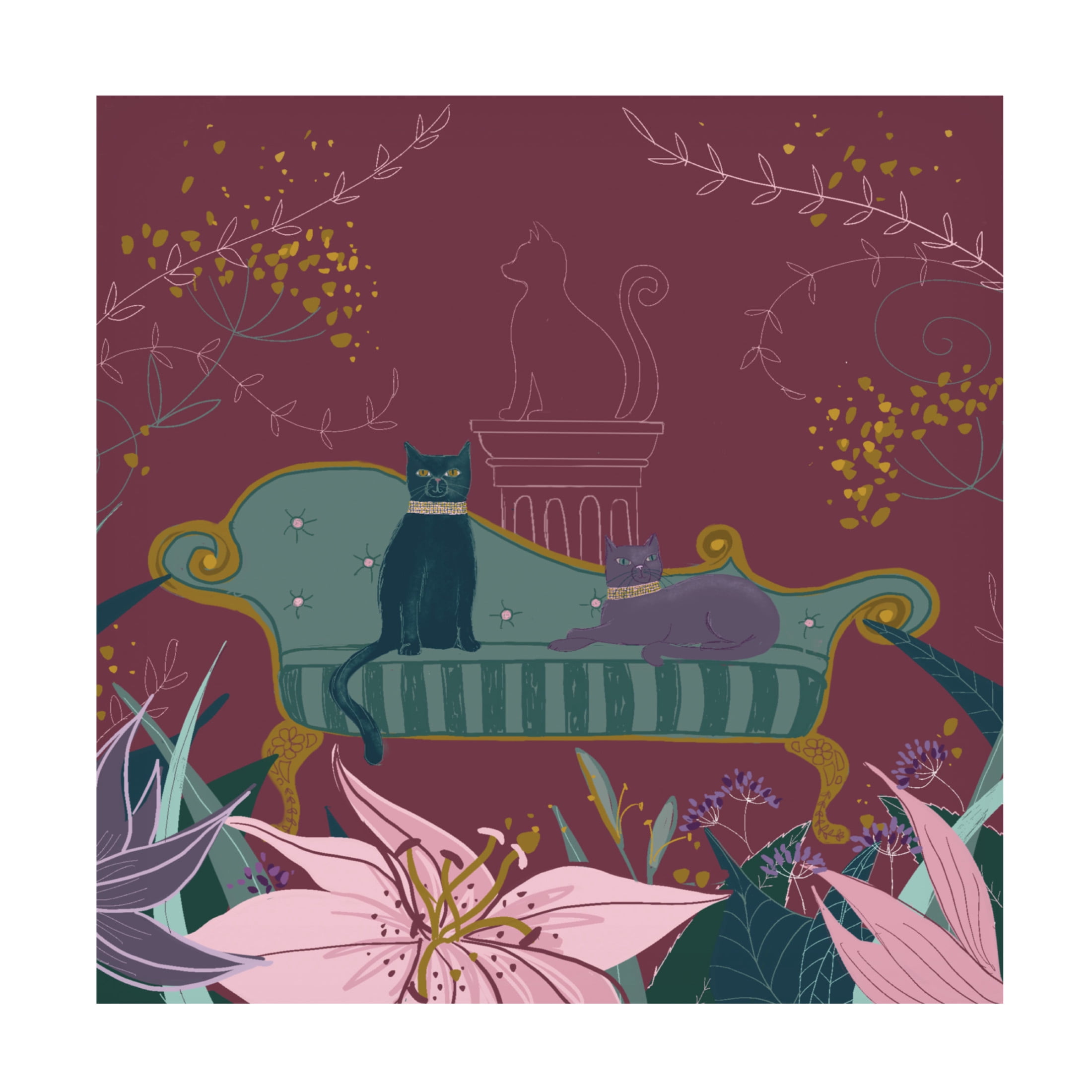 Canvas Wall Art - Christine Rotolo 'Palace Pets 2' Wall Art for Living Room, Bedroom, or Office Décor by Trademark Fine Art - 35 x 35 Inches