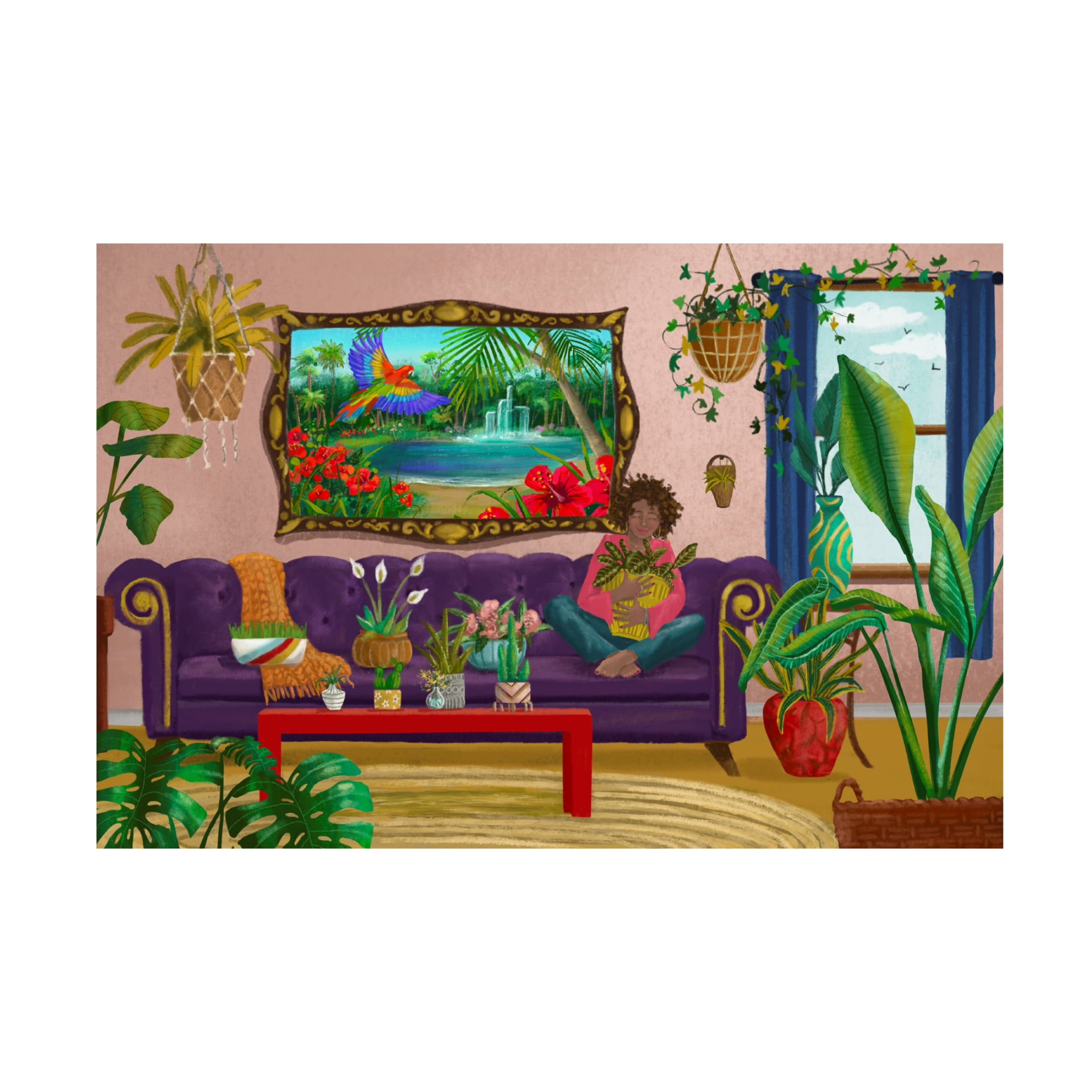 Canvas Wall Art - Christine Rotolo 'Plant Hugger' Wall Art for Living Room, Bedroom, or Office Décor by Trademark Fine Art - 24 x 16 Inches