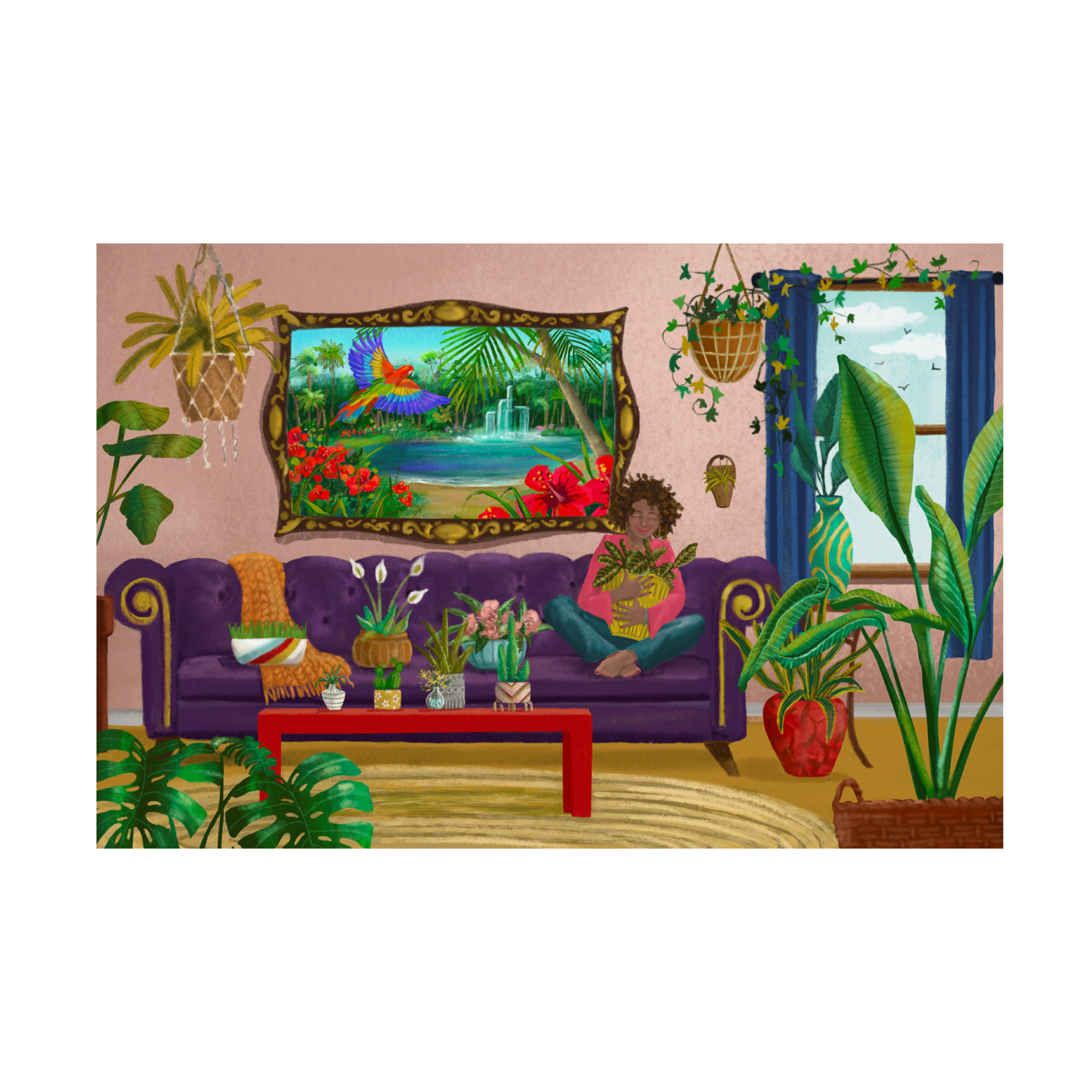 Canvas Wall Art - Christine Rotolo 'Plant Hugger' Wall Art for Living Room, Bedroom, or Office Décor by Trademark Fine Art - 32 x 22 Inches