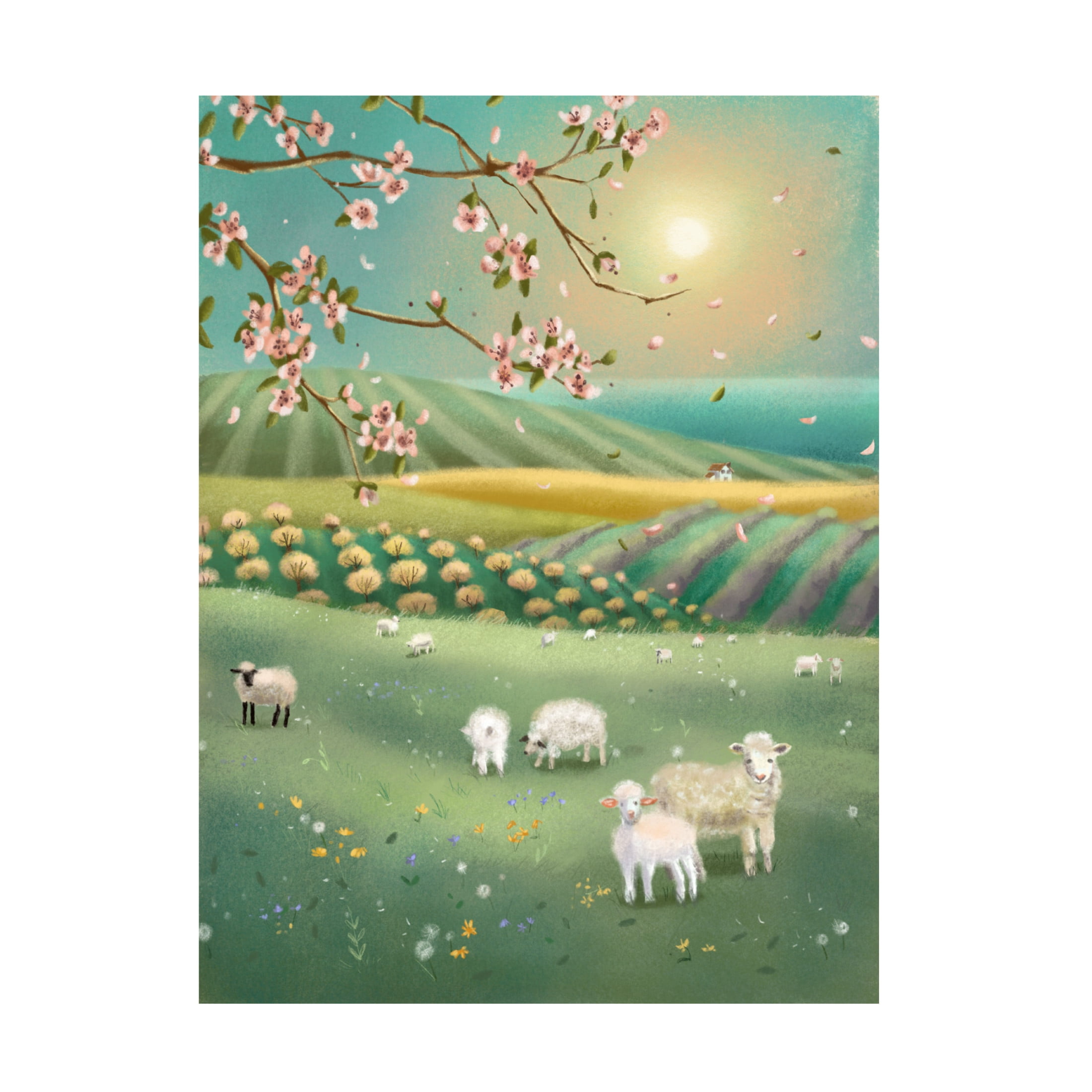 Canvas Wall Art - Christine Rotolo 'Sheep On The Farm' Wall Art for Living Room, Bedroom, or Office Décor by Trademark Fine Art - 24 x 32 Inches