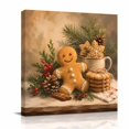 thumbnail image 1 of Canvas Wall Art, Christmas Framed Canvas Prints for Bathroom Desk, Xmas Botanical Farmhouse Small Gallery Wrapped Wall Decor for Home Office, Gifts, 8"x8" Ship Next Day, 1 of 9
