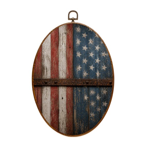 Canvas Wall Art Close up an old Oak whiskey barrel Oval Framed Canvas Prints Vintage Wall Hanging Decor for Home Decorations 8.6"x11.4"