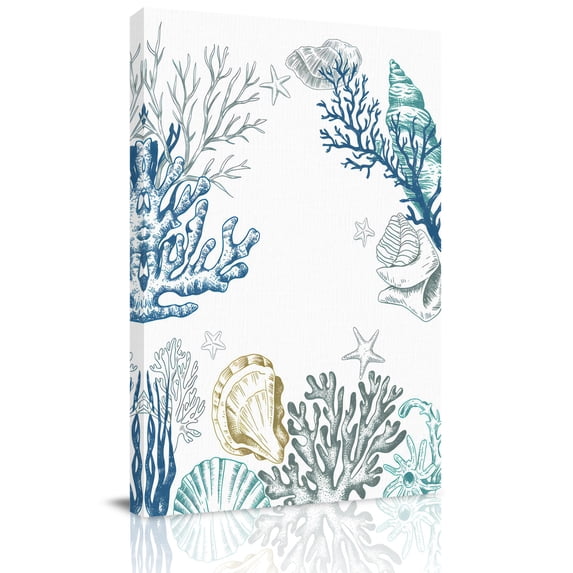 Canvas Wall Art, Coastal Framed Canvas Prints for Bathroom Hallway ...