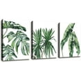 thumbnail image 1 of Canvas Wall Art Contemporary Simple Green Leaf Painting Wall Art Decor - 3 Panels Framed Canvas Prints Small Fresh Tropical Plants Watercolor Giclee Ready to Hang Home Decorations Office Decor Gift, 1 of 6
