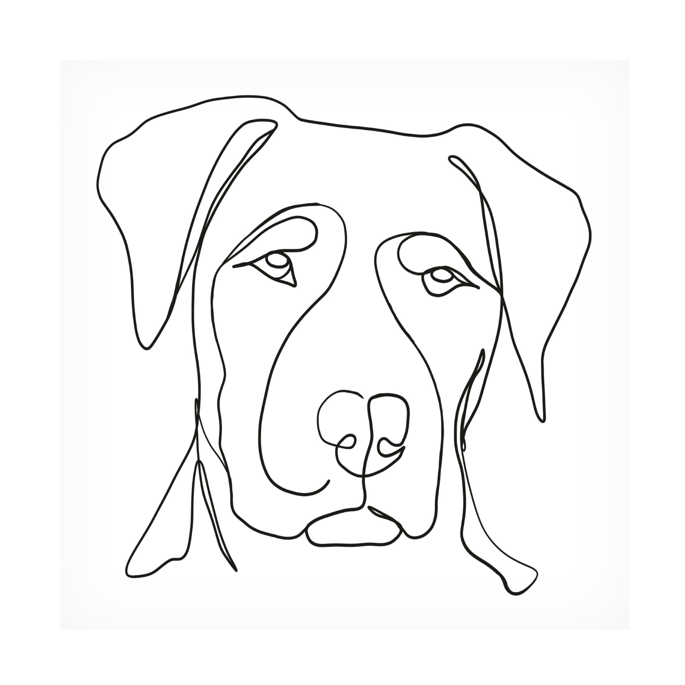 Canvas Wall Art - Cora Niele 'Dog Line Drawing' Wall Art for Living Room, Bedroom, or Office Décor by Trademark Fine Art - 18 x 18 Inches