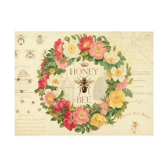 Canvas Wall Art - Cora Niele 'Honey Bee' Wall Art for Living Room, Bedroom, or Office Décor by Trademark Fine Art - 19 x 14 Inches