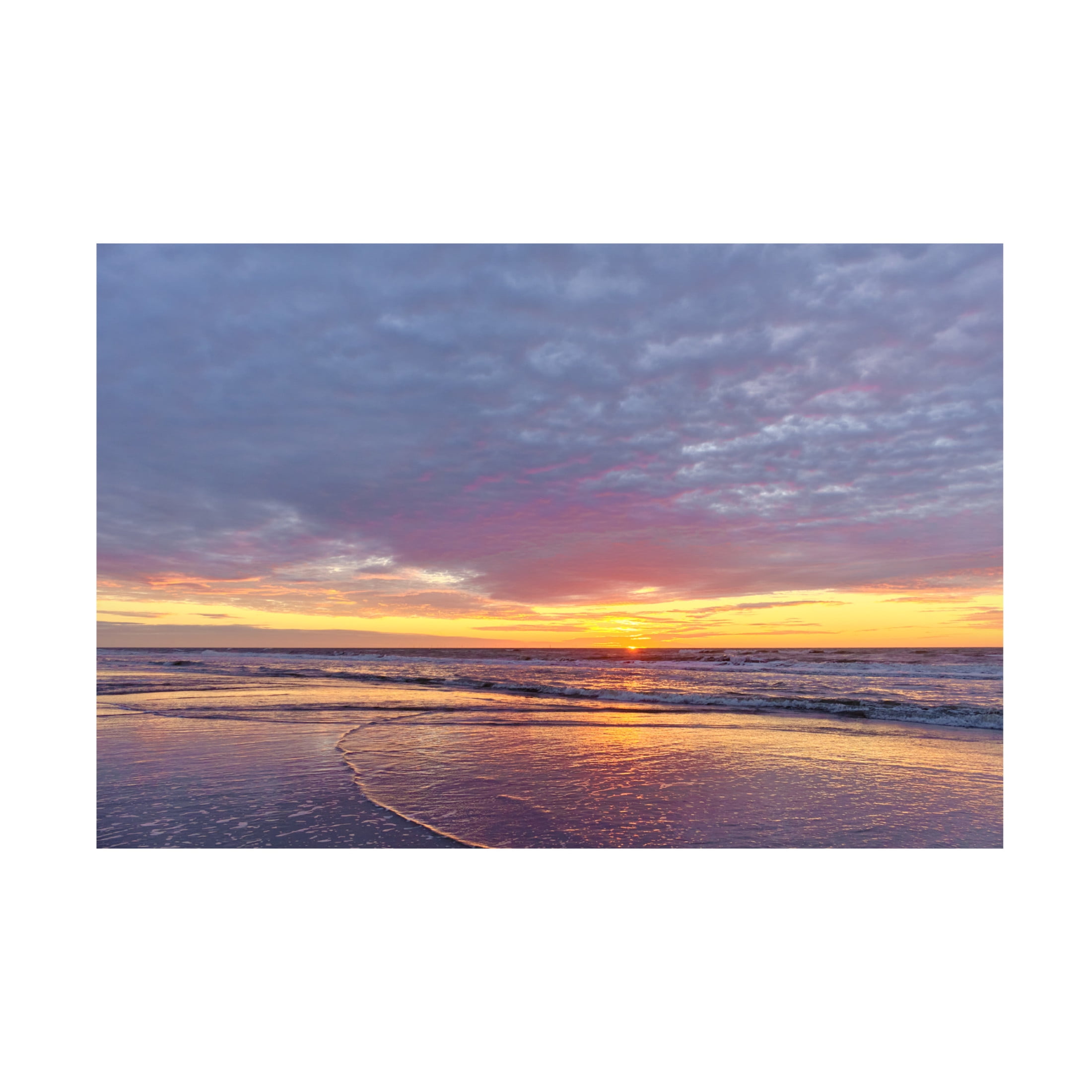 Canvas Wall Art - Cora Niele 'Sunset Reflections in Sea' Wall Art for Living Room, Bedroom, or Office Décor by Trademark Fine Art - 47 x 30 Inches
