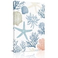 thumbnail image 1 of Canvas Wall Art, Coral Coastal Framed Canvas Prints for Kitchen Bedroom, Summer Beach Starfish Nautical Shell Small Gallery Wrapped Wall Decor for Home Office, Gifts, 8"x12" Ship Next Day, 1 of 9