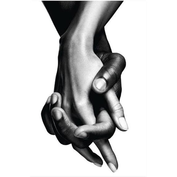 Canvas Wall Art Couple Hand In Hand Canvas Print Artwork Lover Wall Art Paintings Modern Picture Print Unframed for Living Room Dinning Room Bedroom Bathroom Home Decor 12x18inch