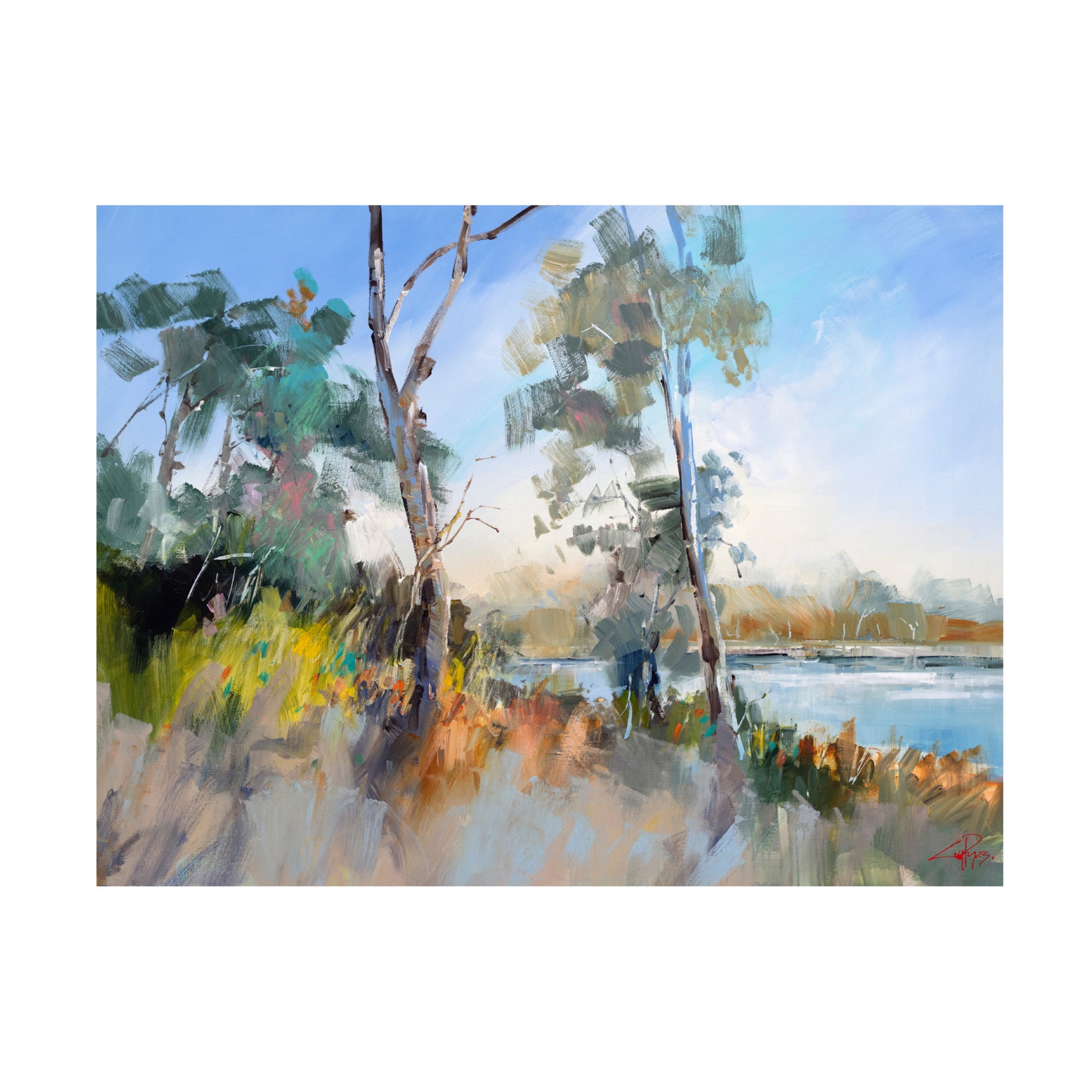 Canvas Wall Art - Craig Trewin Penny 'Around the Lake, Aspendale' Wall Art for Living Room, Bedroom, or Office Décor by Trademark Fine Art - 24 x 18 Inches