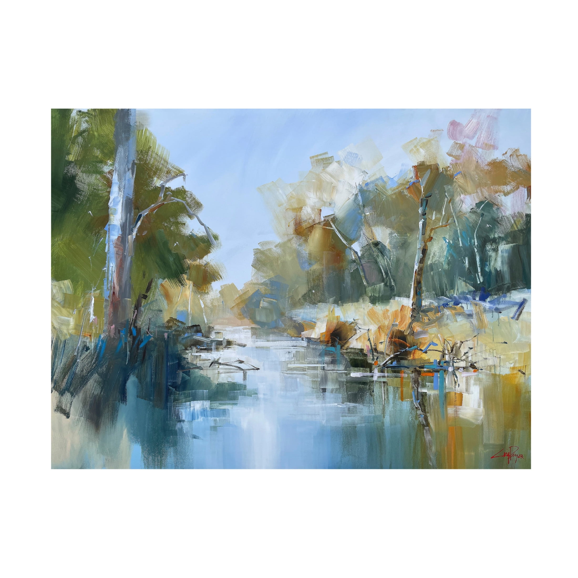 Canvas Wall Art - Craig Trewin Penny 'Creek from the Murray' Wall Art for Living Room, Bedroom, or Office Décor by Trademark Fine Art - 24 x 18 Inches