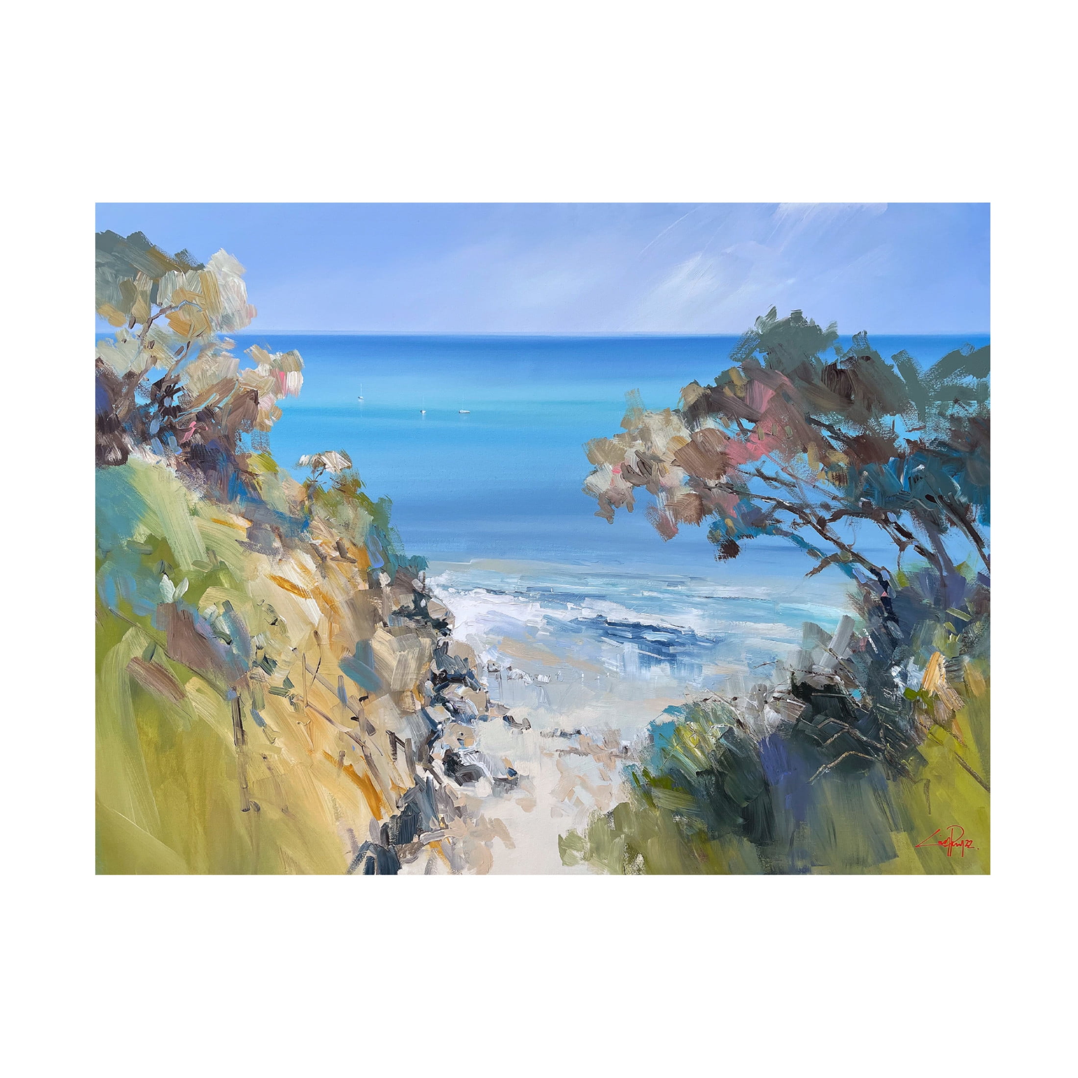 Canvas Wall Art - Craig Trewin Penny 'Over the Bay, Towards Melbourne' Wall Art for Living Room, Bedroom, or Office Décor by Trademark Fine Art - 47 x 35 Inches