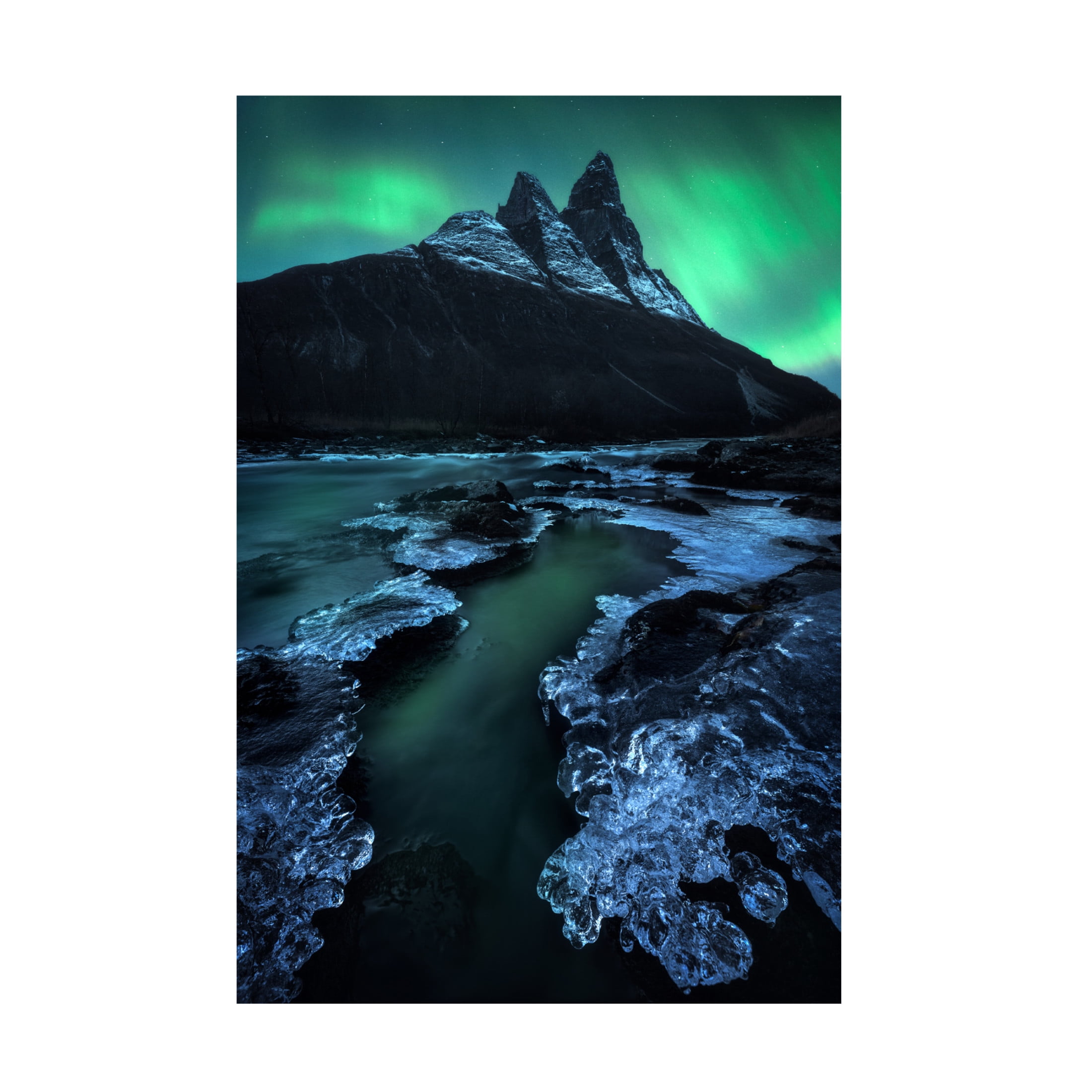 Canvas Wall Art - Daniel Gastager 'Arctic Night' Wall Art for Living Room, Bedroom, or Office Décor by Trademark Fine Art - 30 x 47 Inches