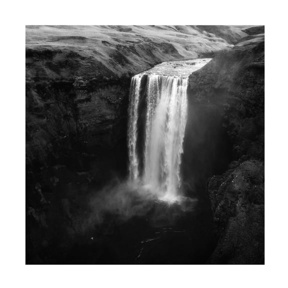 Canvas Wall Art - Daniel Gastager 'Skogafoss' Wall Art for Living Room, Bedroom, or Office Décor by Trademark Fine Art - 18 x 18 Inches