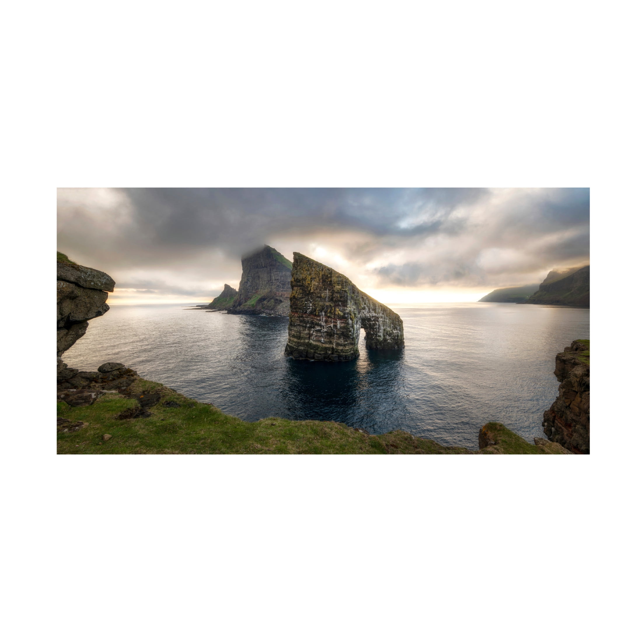 Canvas Wall Art - Danny Head 'Sunset at Drangarnir' Wall Art for Living Room, Bedroom, or Office Décor by Trademark Fine Art - 19 x 10 Inches