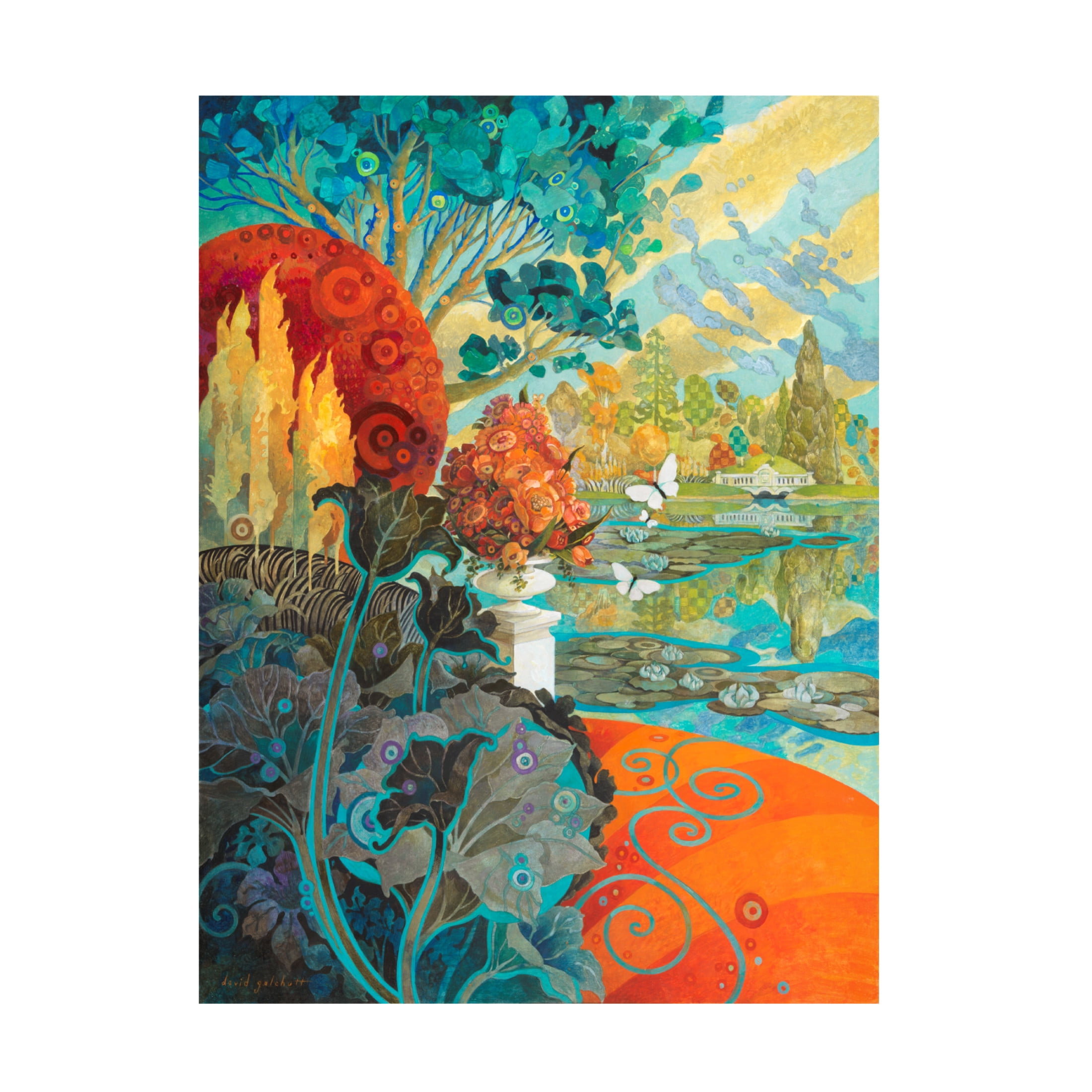 Canvas Wall Art - David Galchutt 'A View of Sheffield Park East Essex' Wall Art for Living Room, Bedroom, or Office Décor by Trademark Fine Art - 18 x 24 Inches