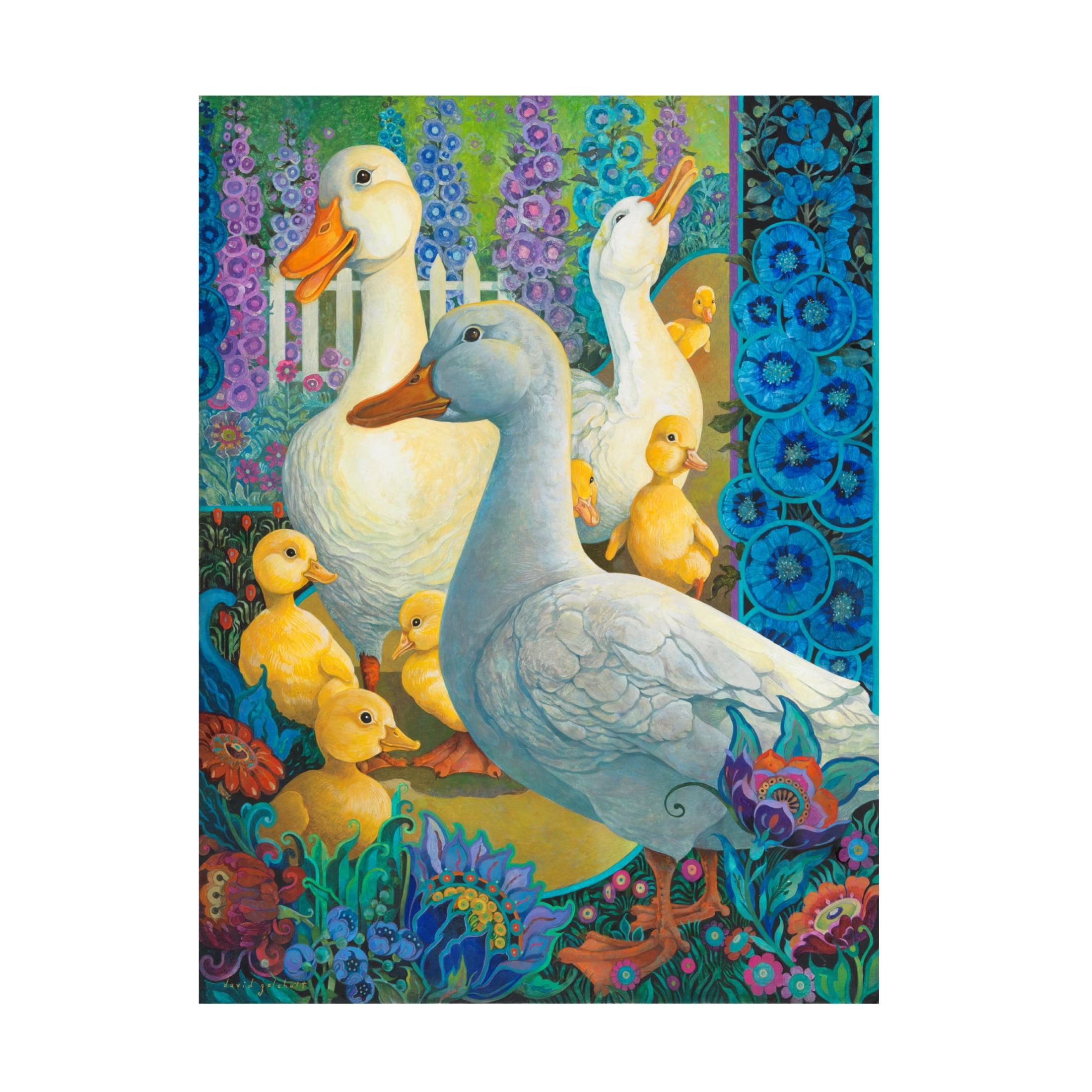 Canvas Wall Art - David Galchutt 'Duck Crossing' Wall Art for Living Room, Bedroom, or Office Décor by Trademark Fine Art - 18 x 24 Inches