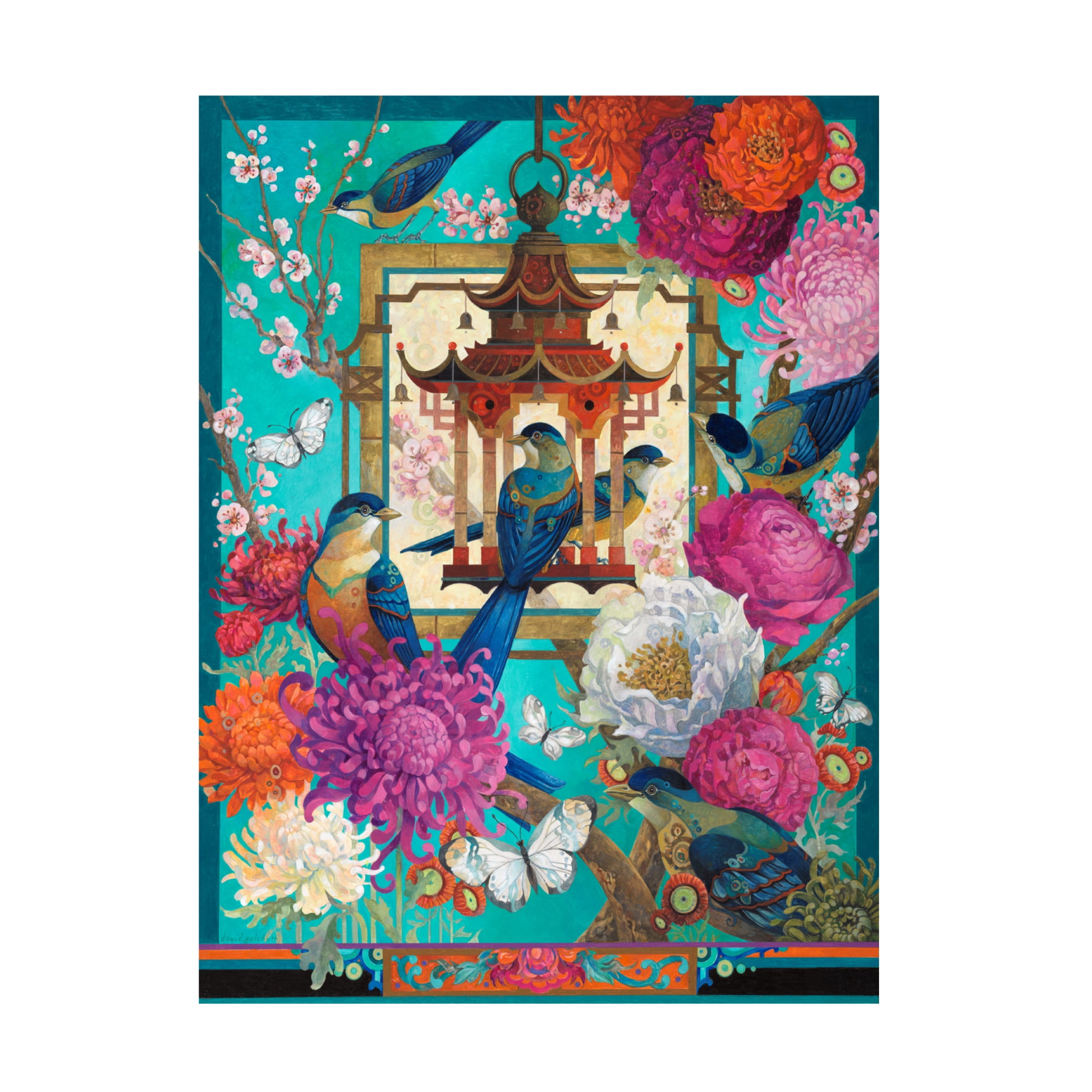 Canvas Wall Art - David Galchutt 'The Asiatic Garden' Wall Art for Living Room, Bedroom, or Office Décor by Trademark Fine Art - 24 x 32 Inches