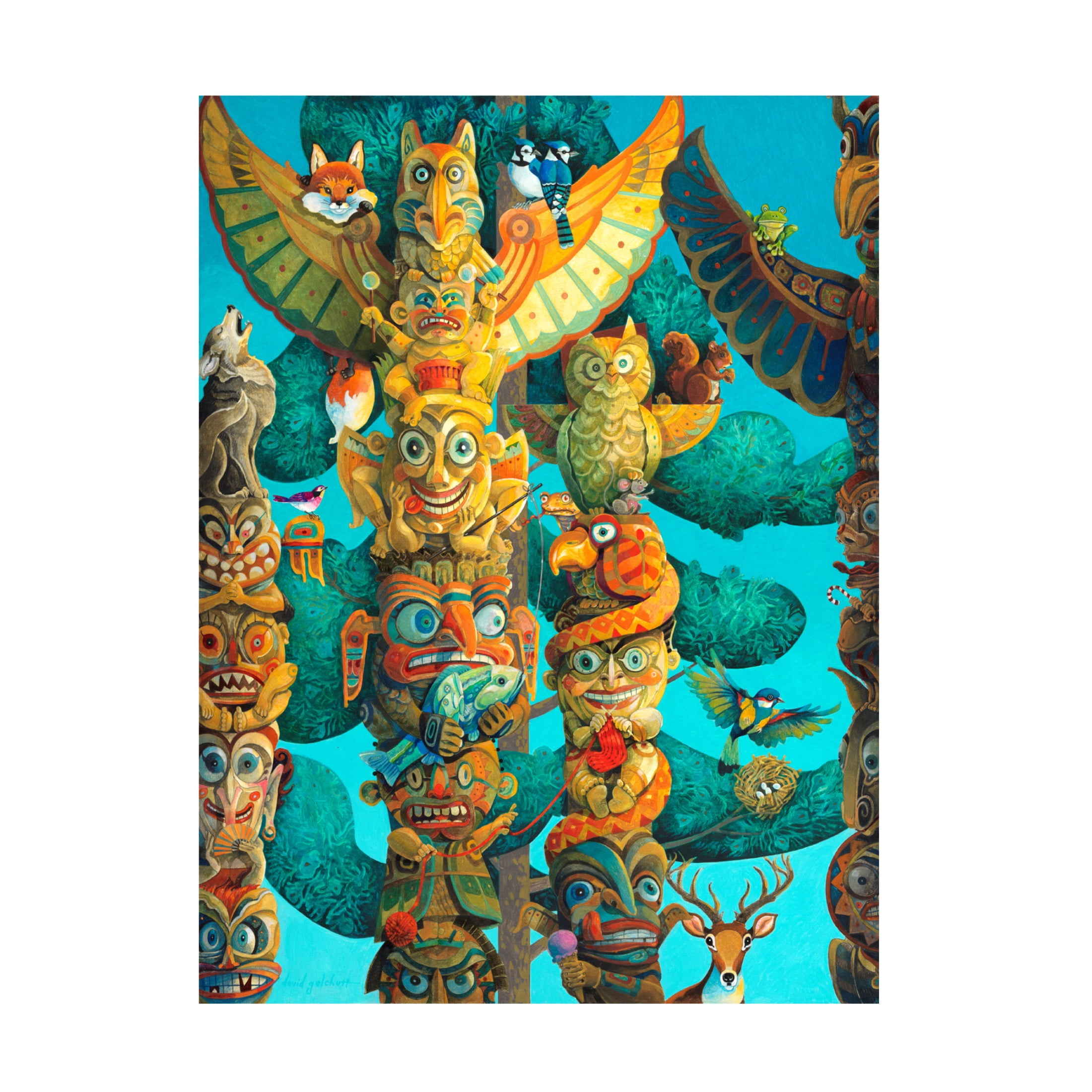 Canvas Wall Art - David Galchutt 'Whimsy Poles' Wall Art for Living Room, Bedroom, or Office Décor by Trademark Fine Art - 18 x 24 Inches