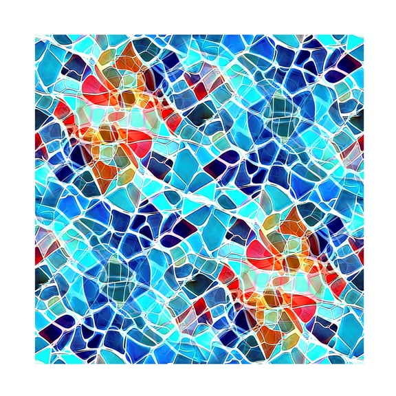 Canvas Wall Art - David Manlove 'Carribean Waters' Wall Art for Living Room, Bedroom, or Office Décor by Trademark Fine Art - 14 x 14 Inches