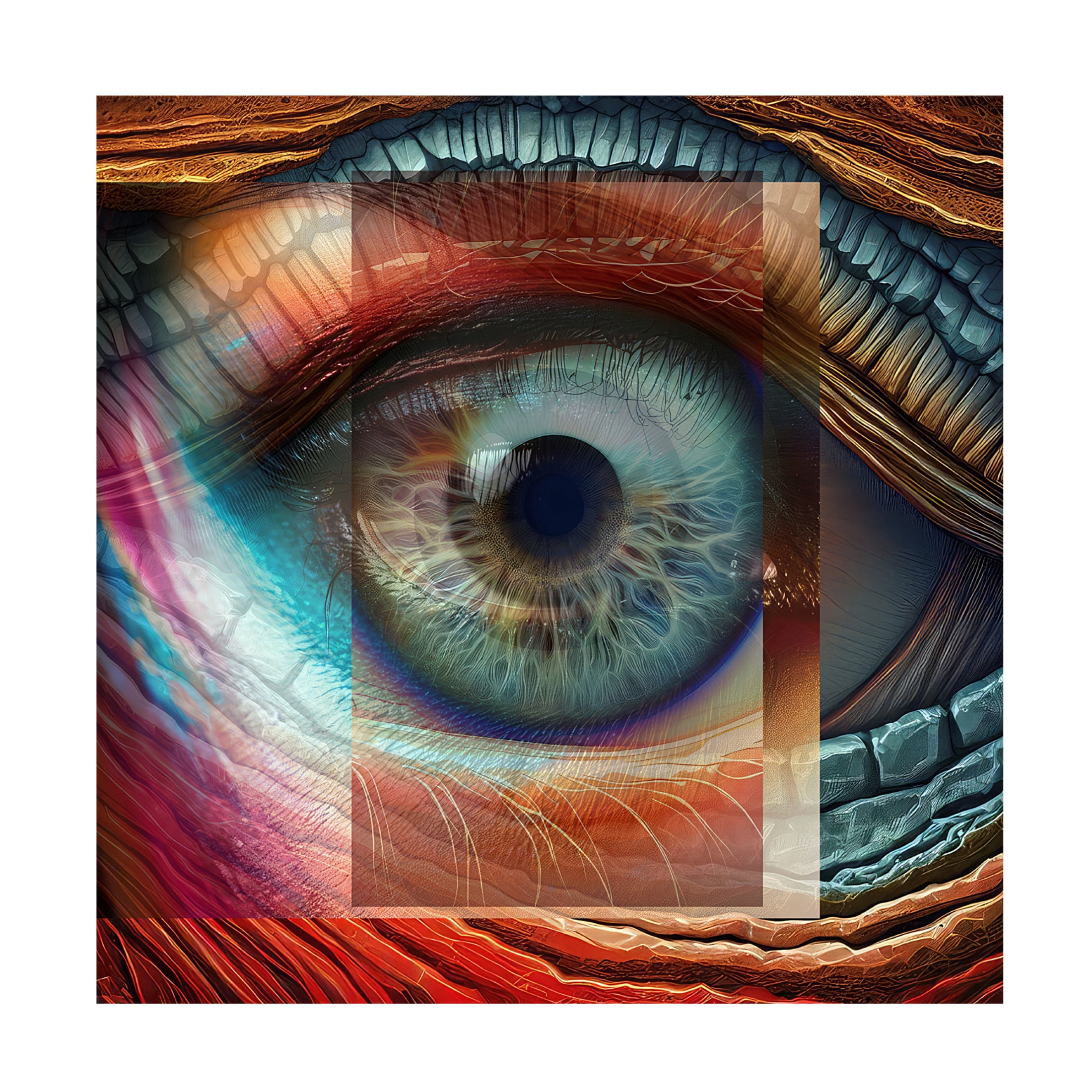 Canvas Wall Art - David Manlove 'Evolution Eyes 2' Wall Art for Living Room, Bedroom, or Office Décor by Trademark Fine Art - 18 x 18 Inches