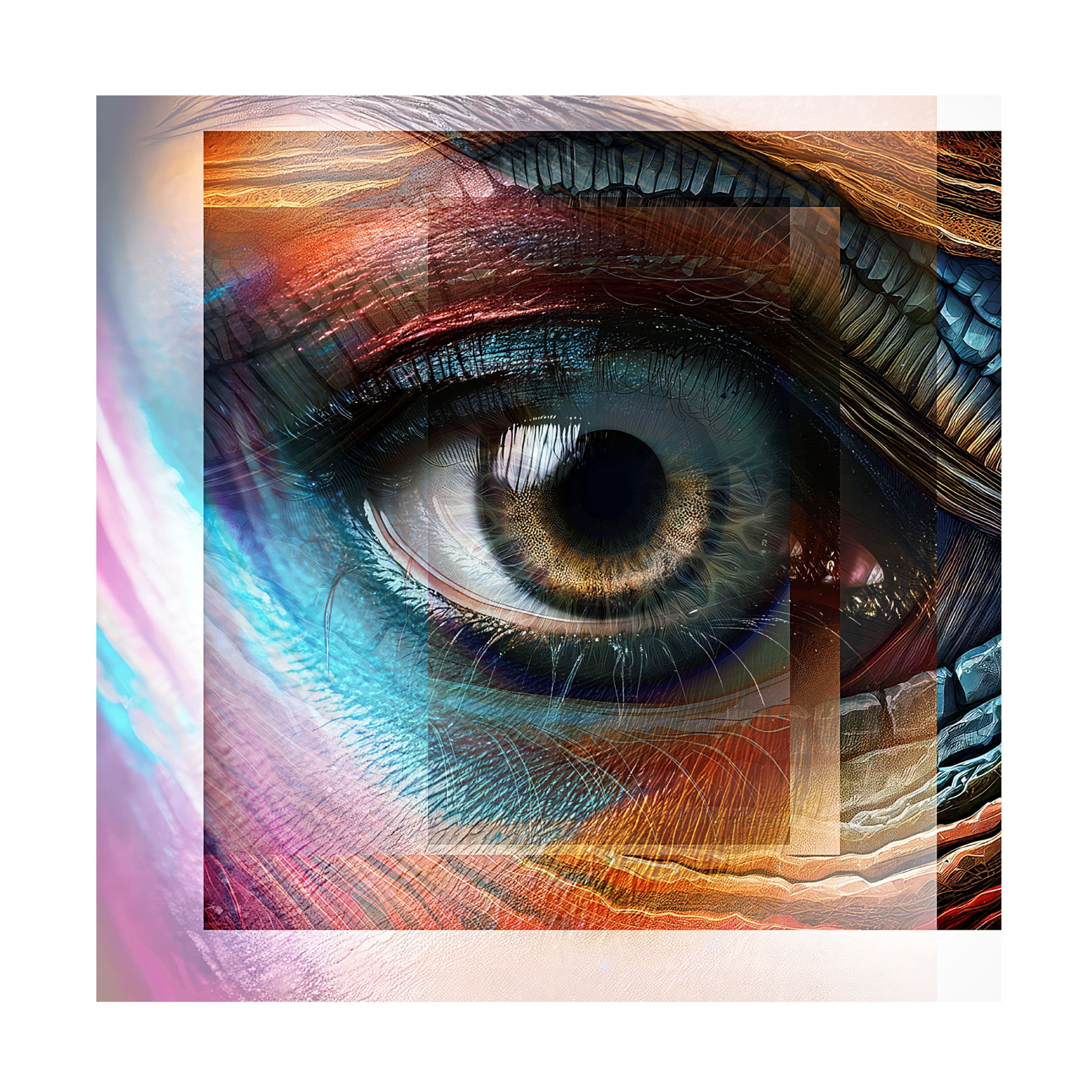 Canvas Wall Art - David Manlove 'Evolution Eyes 3' Wall Art for Living Room, Bedroom, or Office Décor by Trademark Fine Art - 18 x 18 Inches