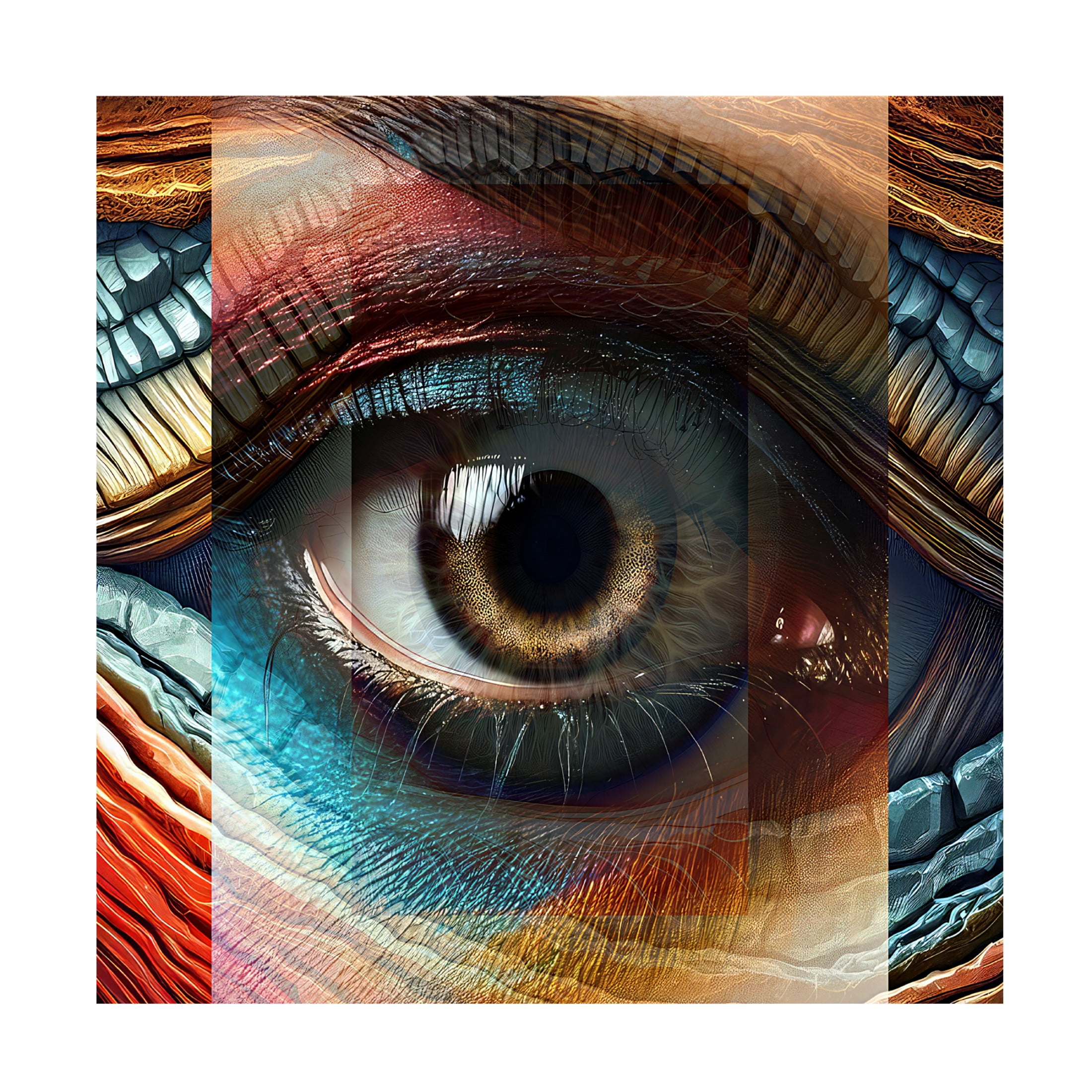 Canvas Wall Art - David Manlove 'Evolution Eyes 4' Wall Art for Living Room, Bedroom, or Office Décor by Trademark Fine Art - 18 x 18 Inches