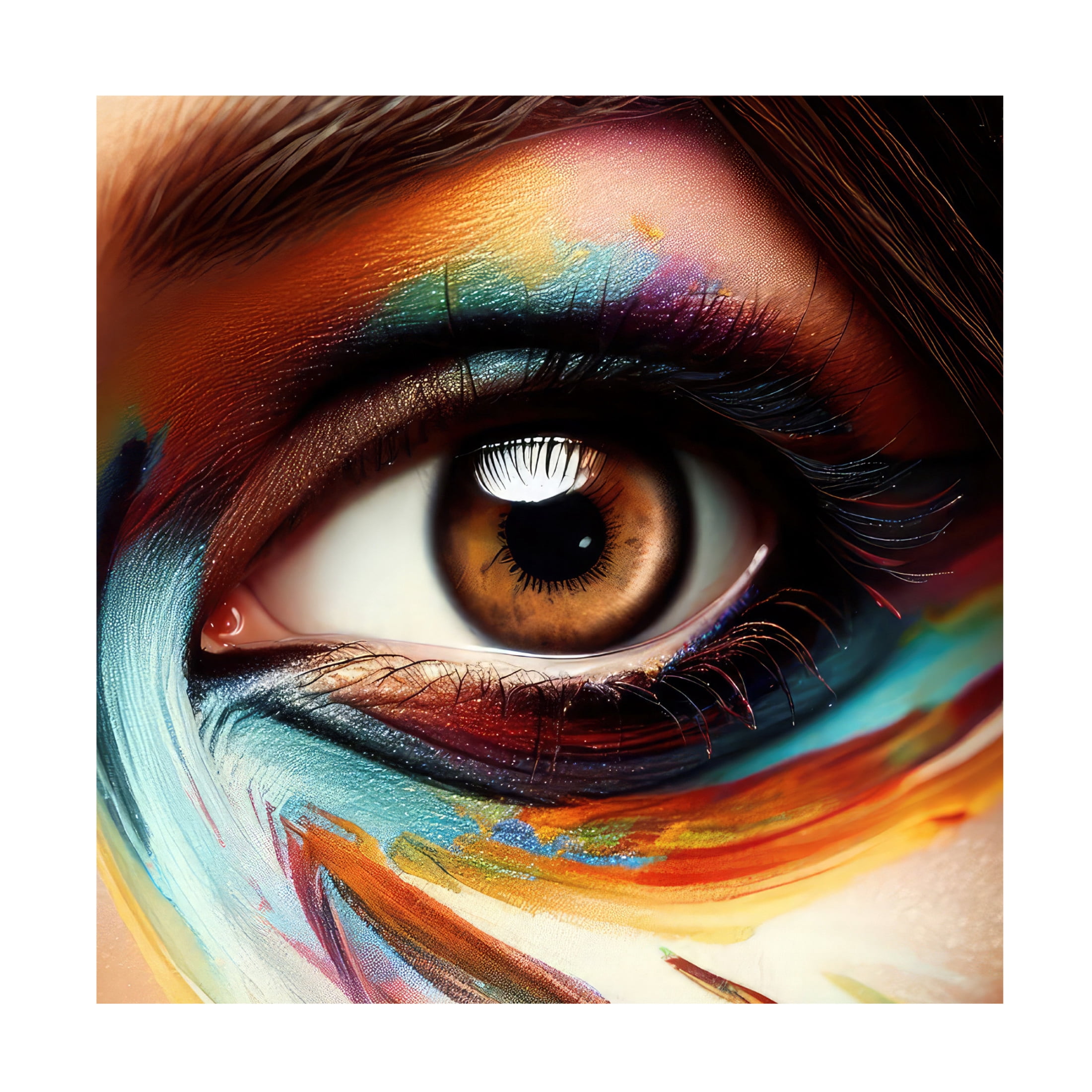 Canvas Wall Art - David Manlove 'Eye Paint' Wall Art for Living Room, Bedroom, or Office Décor by Trademark Fine Art - 24 x 24 Inches