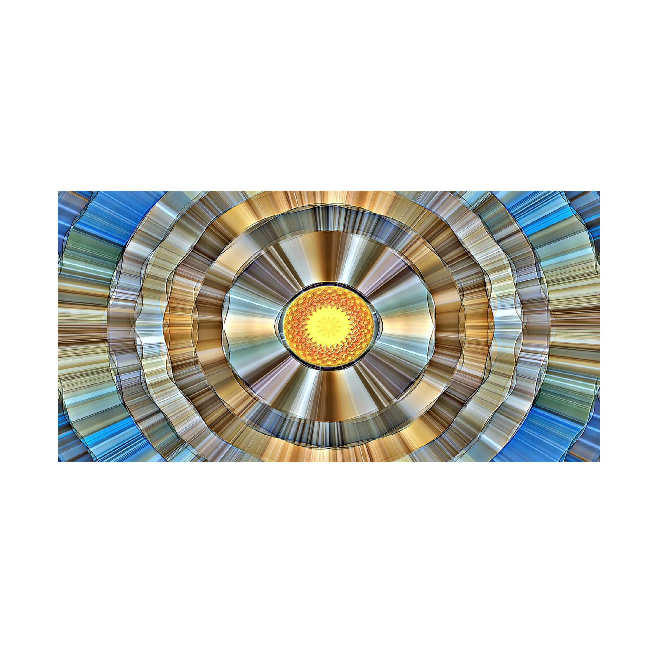 Canvas Wall Art - David Manlove 'Golden Radial Blend' Wall Art for Living Room, Bedroom, or Office Décor by Trademark Fine Art - 19 x 10 Inches