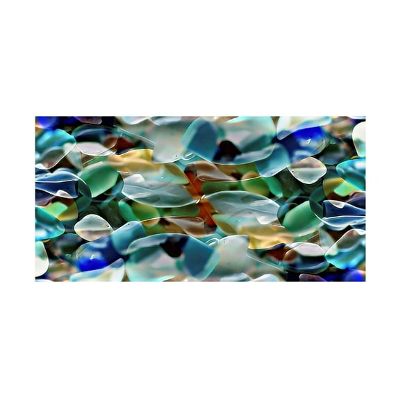 Canvas Wall Art - David Manlove 'Seaglass Abstract 2' Wall Art for Living Room, Bedroom, or Office Décor by Trademark Fine Art - 19 x 10 Inches