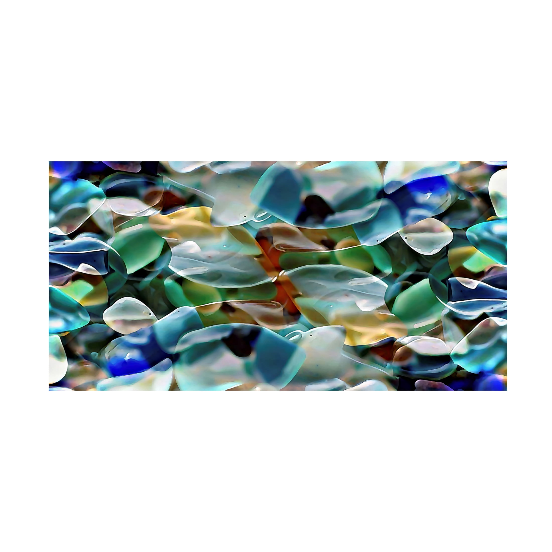Canvas Wall Art - David Manlove 'Seaglass Abstract 2' Wall Art for Living Room, Bedroom, or Office Décor by Trademark Fine Art - 47 x 24 Inches