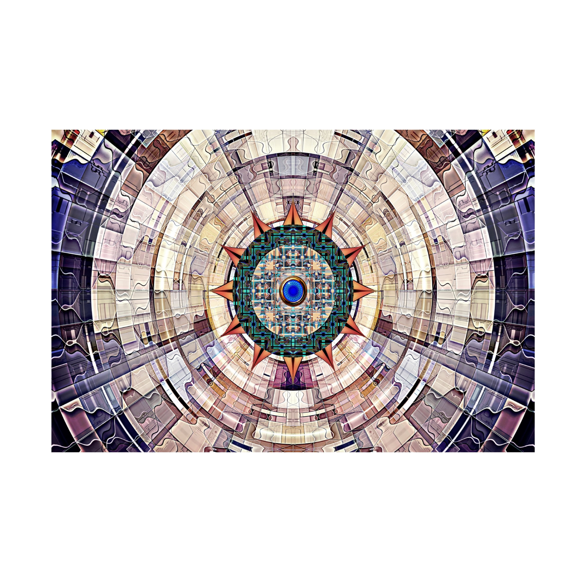 Canvas Wall Art - David Manlove 'Symmetrical Circuitry' Wall Art for Living Room, Bedroom, or Office Décor by Trademark Fine Art - 32 x 22 Inches