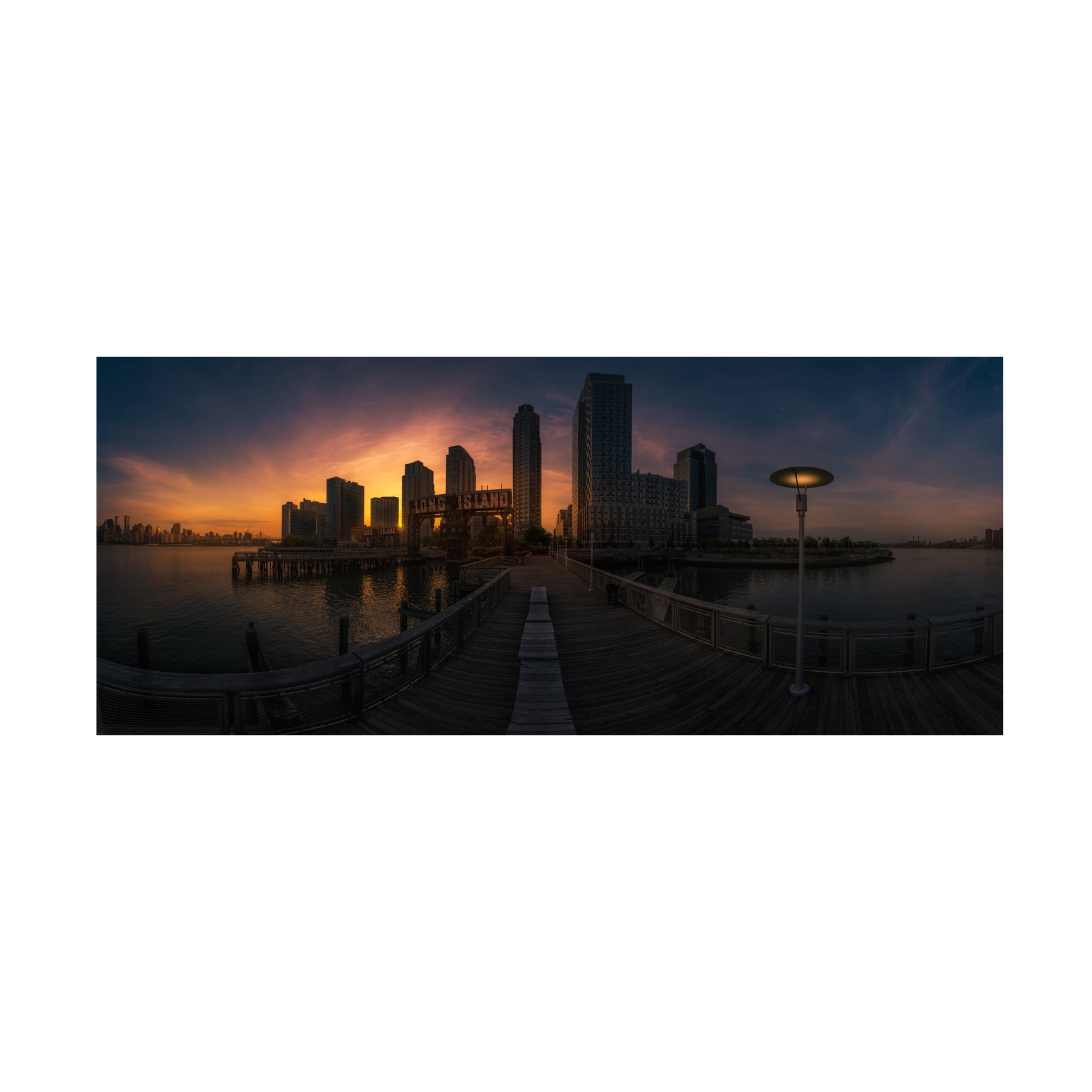 Canvas Wall Art - David Martin Castan 'Sunset City' Wall Art for Living Room, Bedroom, or Office Décor by Trademark Fine Art - 47 x 20 Inches