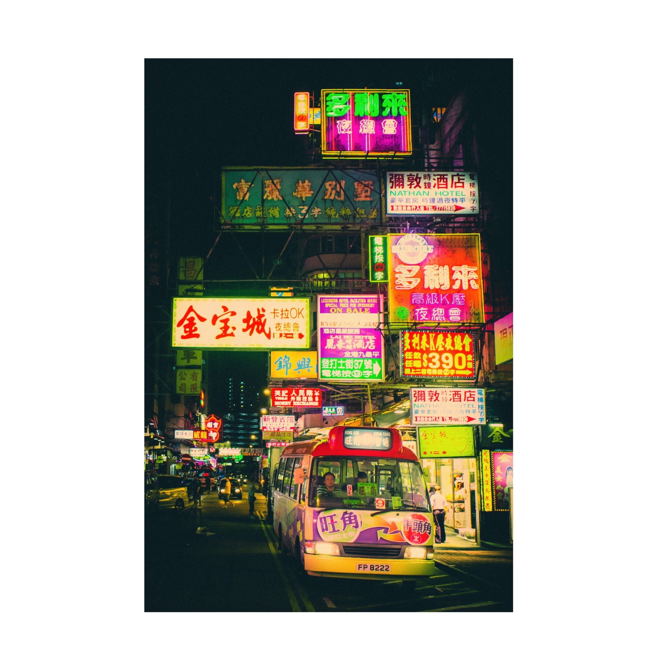 Canvas Wall Art - David Valentine 'Mong Kok Minibus' Wall Art for Living Room, Bedroom, or Office D?cor by Trademark Fine Art - 16 x 24 Inches