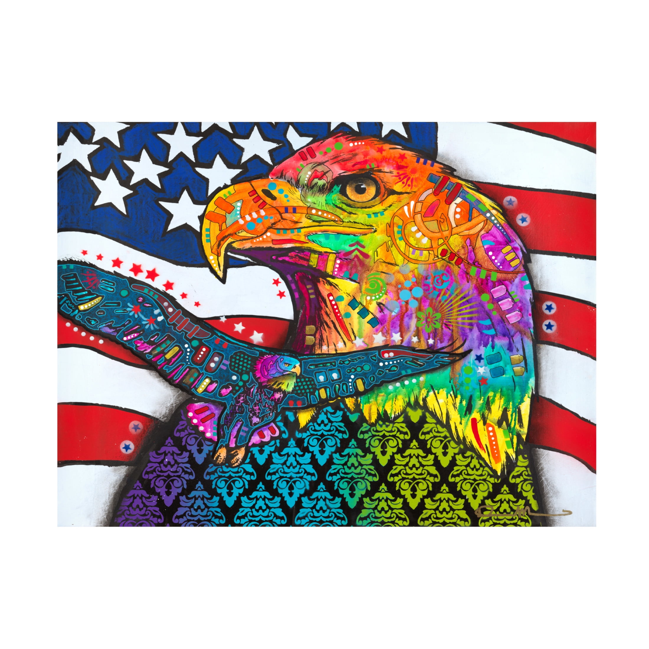 Canvas Wall Art - Dean Russo 'American Eagle' Wall Art for Living Room, Bedroom, or Office Décor by Trademark Fine Art - 47 x 35 Inches