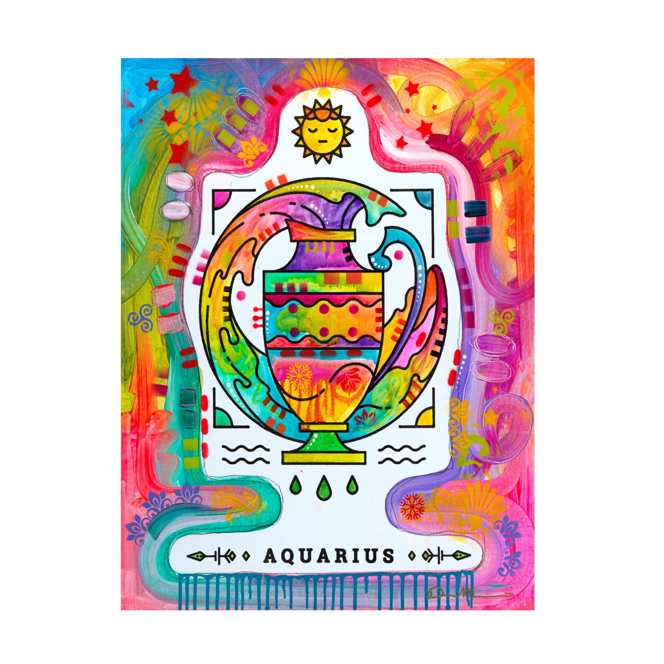 Canvas Wall Art - Dean Russo 'Aquarius' Wall Art for Living Room, Bedroom, or Office Décor by Trademark Fine Art - 18 x 24 Inches