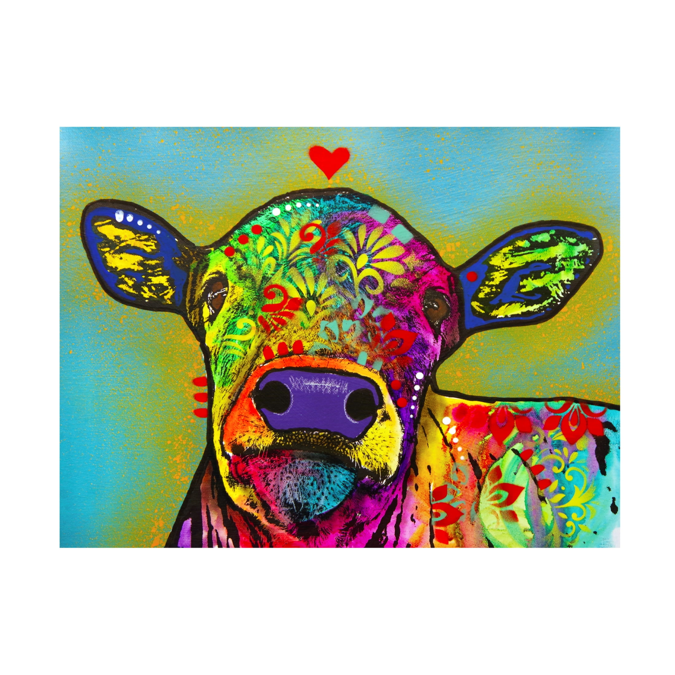Canvas Wall Art - Dean Russo 'Baby Moo' Wall Art for Living Room, Bedroom, or Office Décor by Trademark Fine Art - 19 x 14 Inches