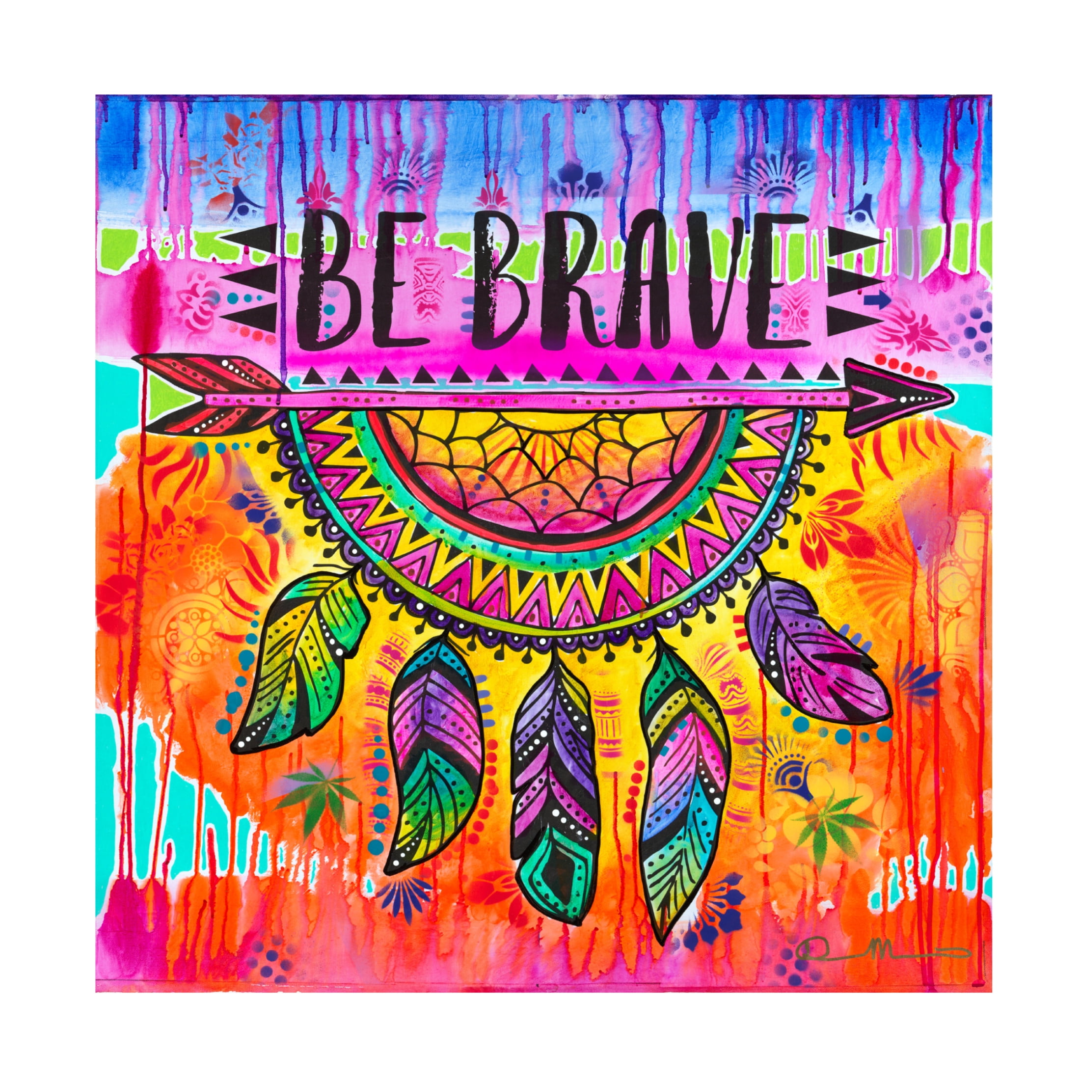 Canvas Wall Art - Dean Russo 'Be Brave' Wall Art for Living Room, Bedroom, or Office Décor by Trademark Fine Art - 18 x 18 Inches
