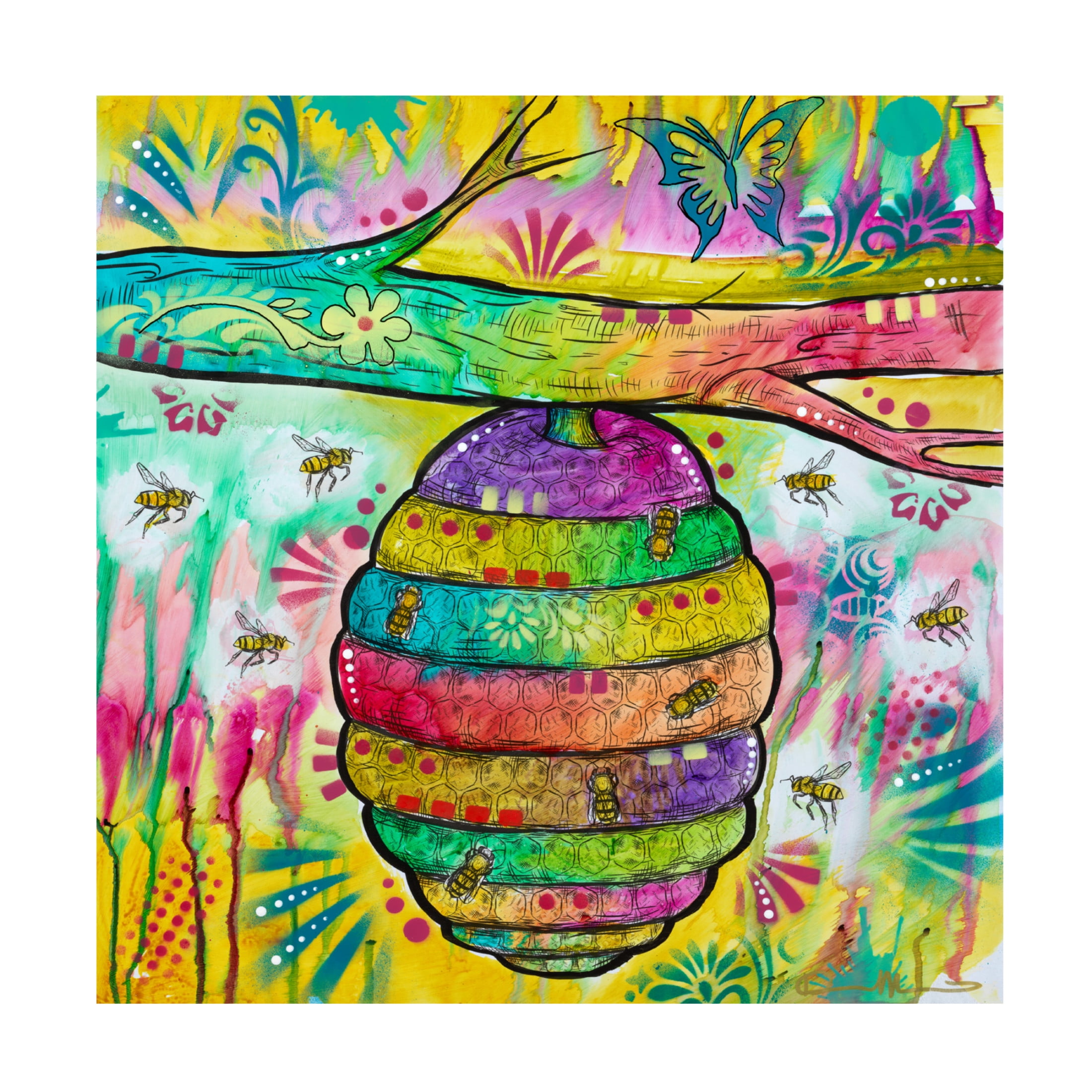 Canvas Wall Art - Dean Russo 'Beehive' Wall Art for Living Room, Bedroom, or Office Décor by Trademark Fine Art - 24 x 24 Inches