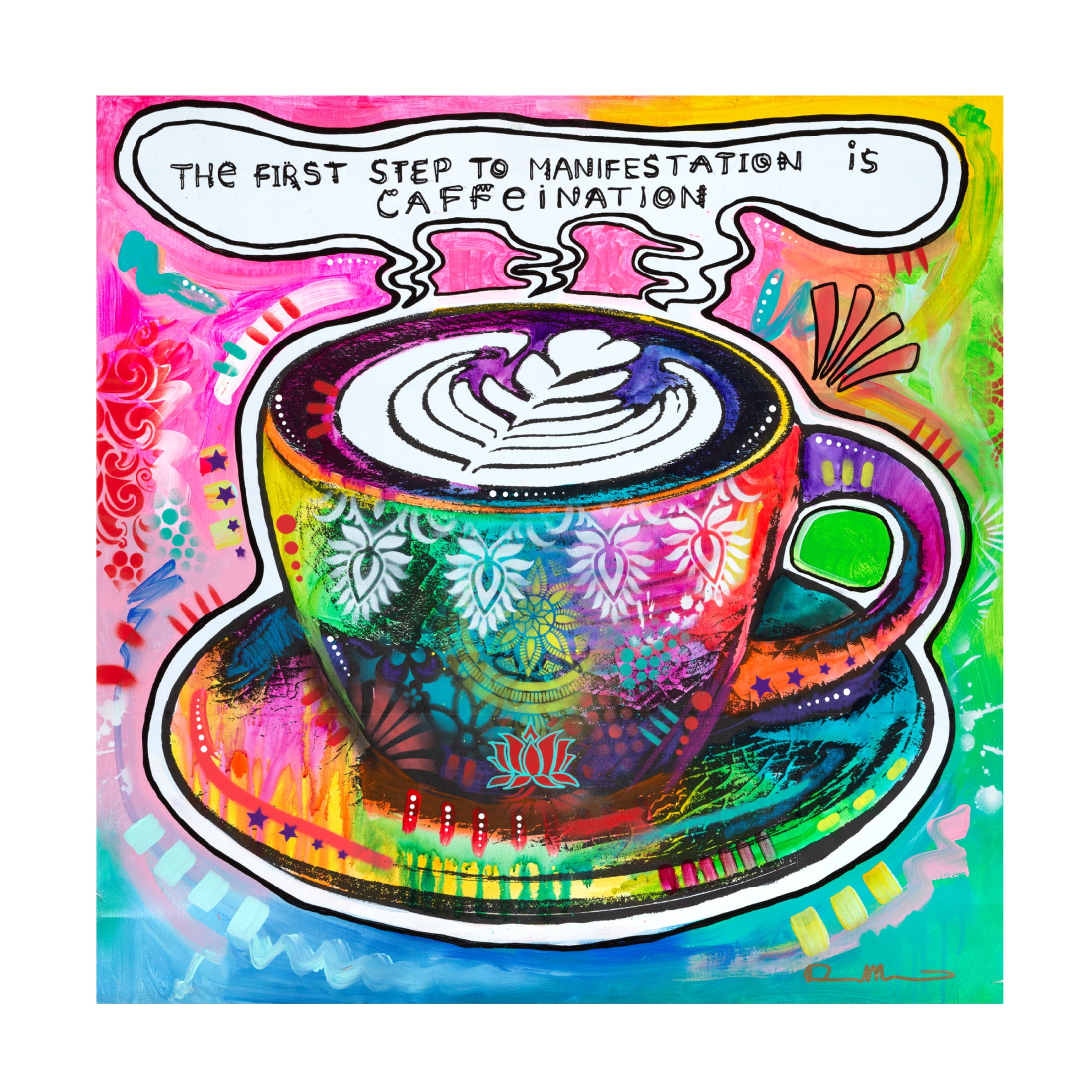 Canvas Wall Art - Dean Russo 'Caffeination' Wall Art for Living Room, Bedroom, or Office Décor by Trademark Fine Art - 35 x 35 Inches