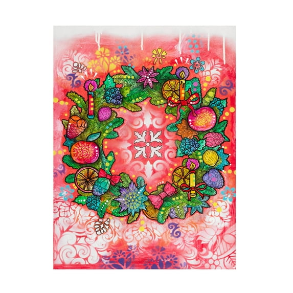 Canvas Wall Art - Dean Russo 'Citrus Wreath' Wall Art for Living Room, Bedroom, or Office Décor by Trademark Fine Art - 35 x 47 Inches