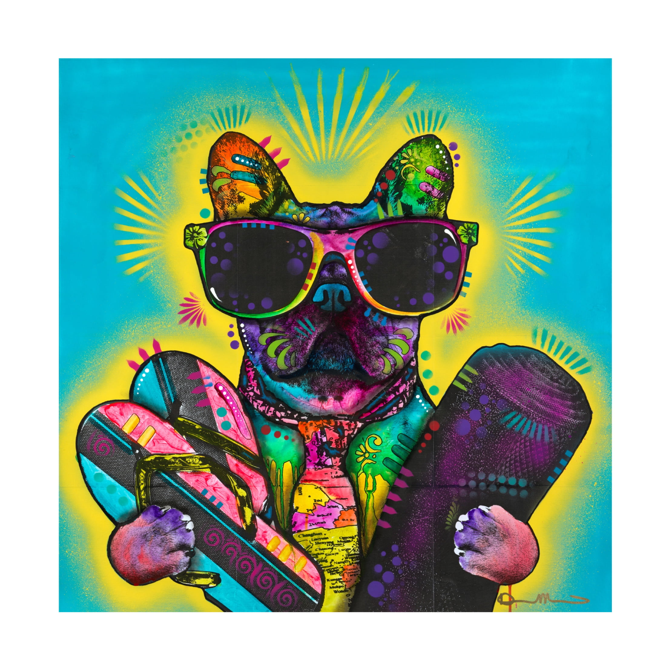 Canvas Wall Art - Dean Russo 'Cool Pup 1' Wall Art for Living Room, Bedroom, or Office Décor by Trademark Fine Art - 35 x 35 Inches
