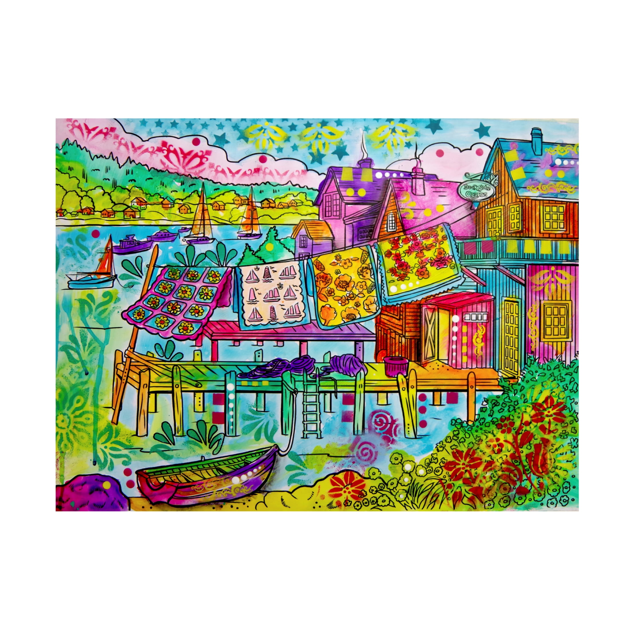 Canvas Wall Art - Dean Russo 'Dean at the Docks' Wall Art for Living Room, Bedroom, or Office Décor by Trademark Fine Art - 24 x 18 Inches