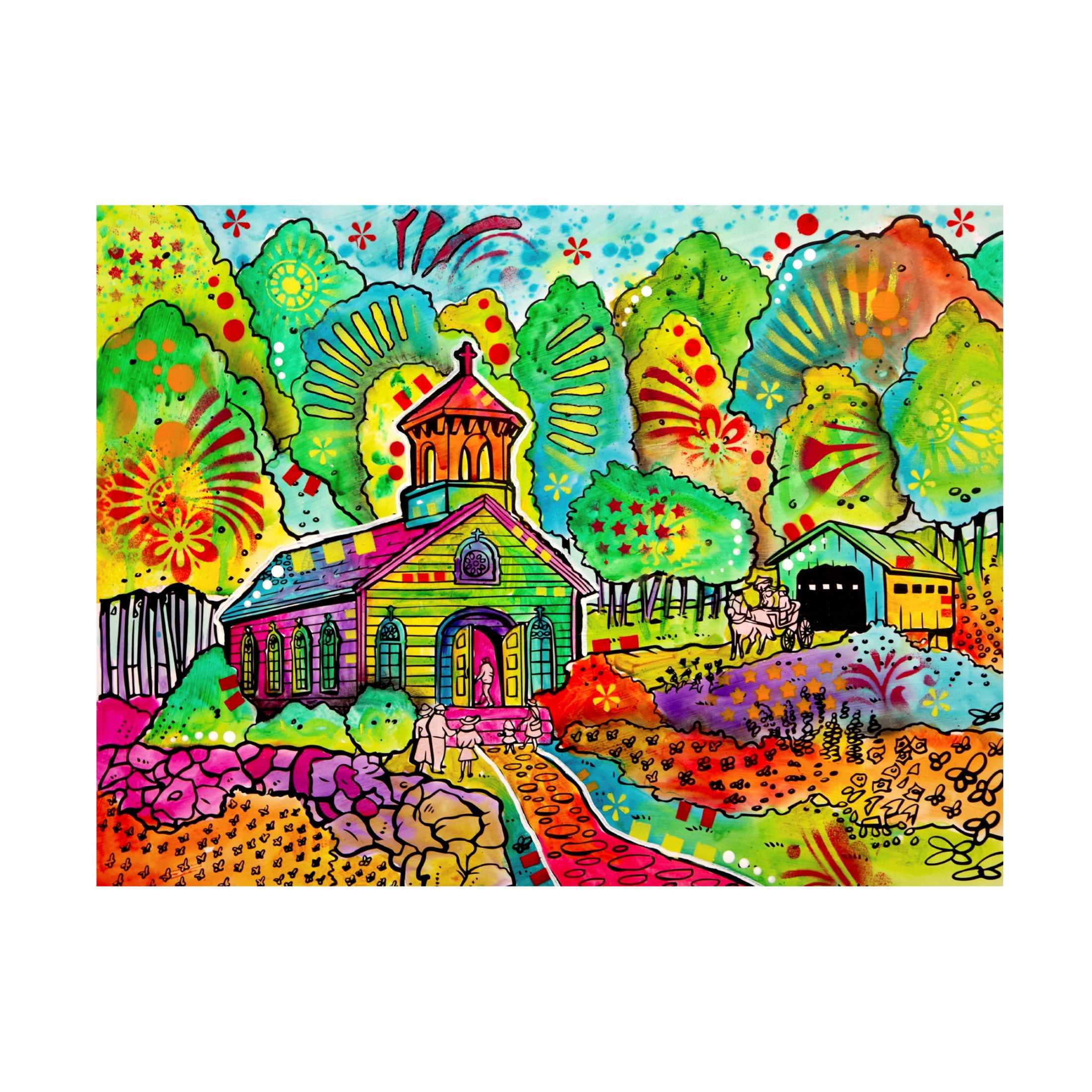 Canvas Wall Art - Dean Russo 'Deans Sunday Worship' Wall Art for Living Room, Bedroom, or Office Décor by Trademark Fine Art - 32 x 24 Inches
