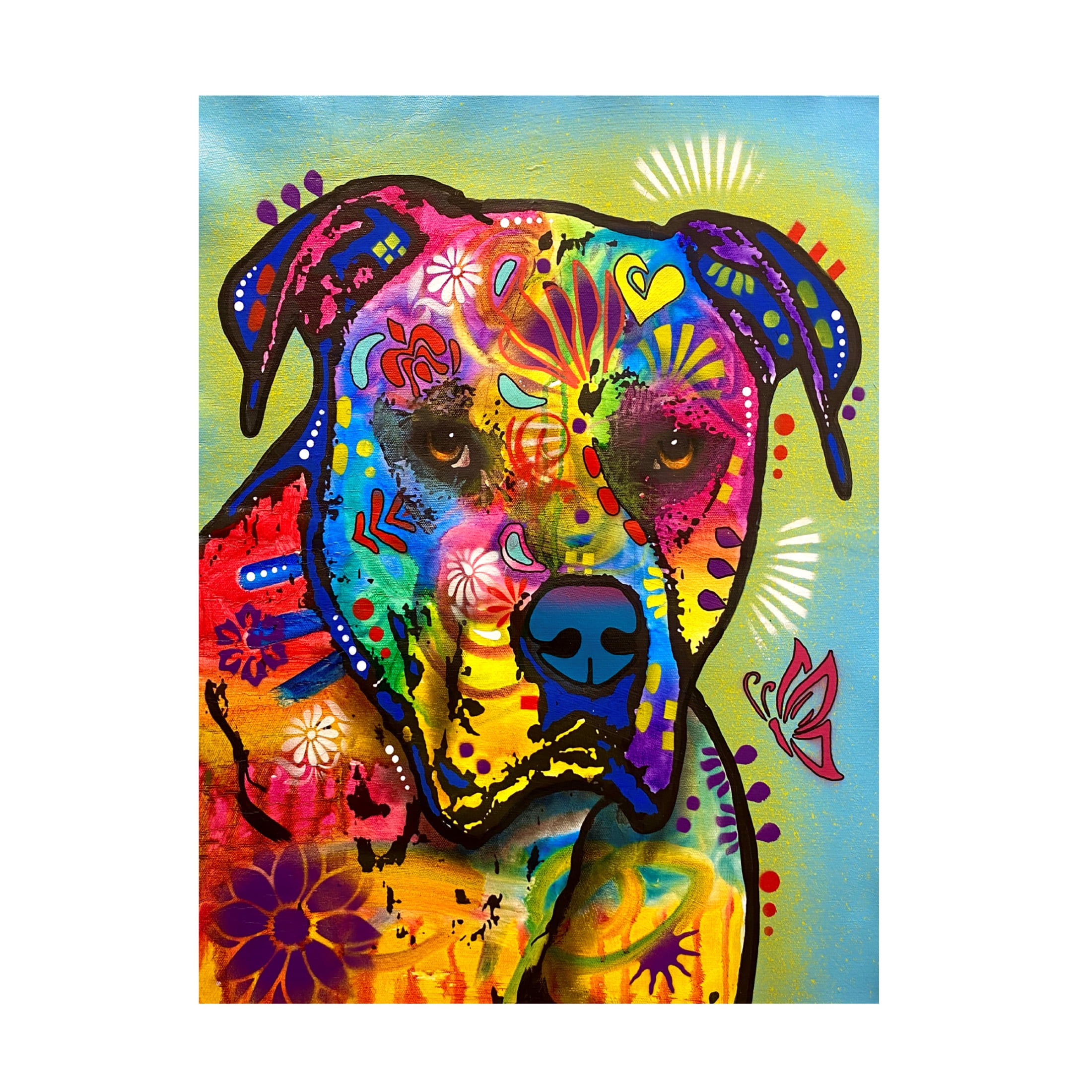 Canvas Wall Art - Dean Russo 'Did Not Mean To Spill The Water Bowl' Wall Art for Living Room, Bedroom, or Office Décor by Trademark Fine Art - 24 x 32 Inches