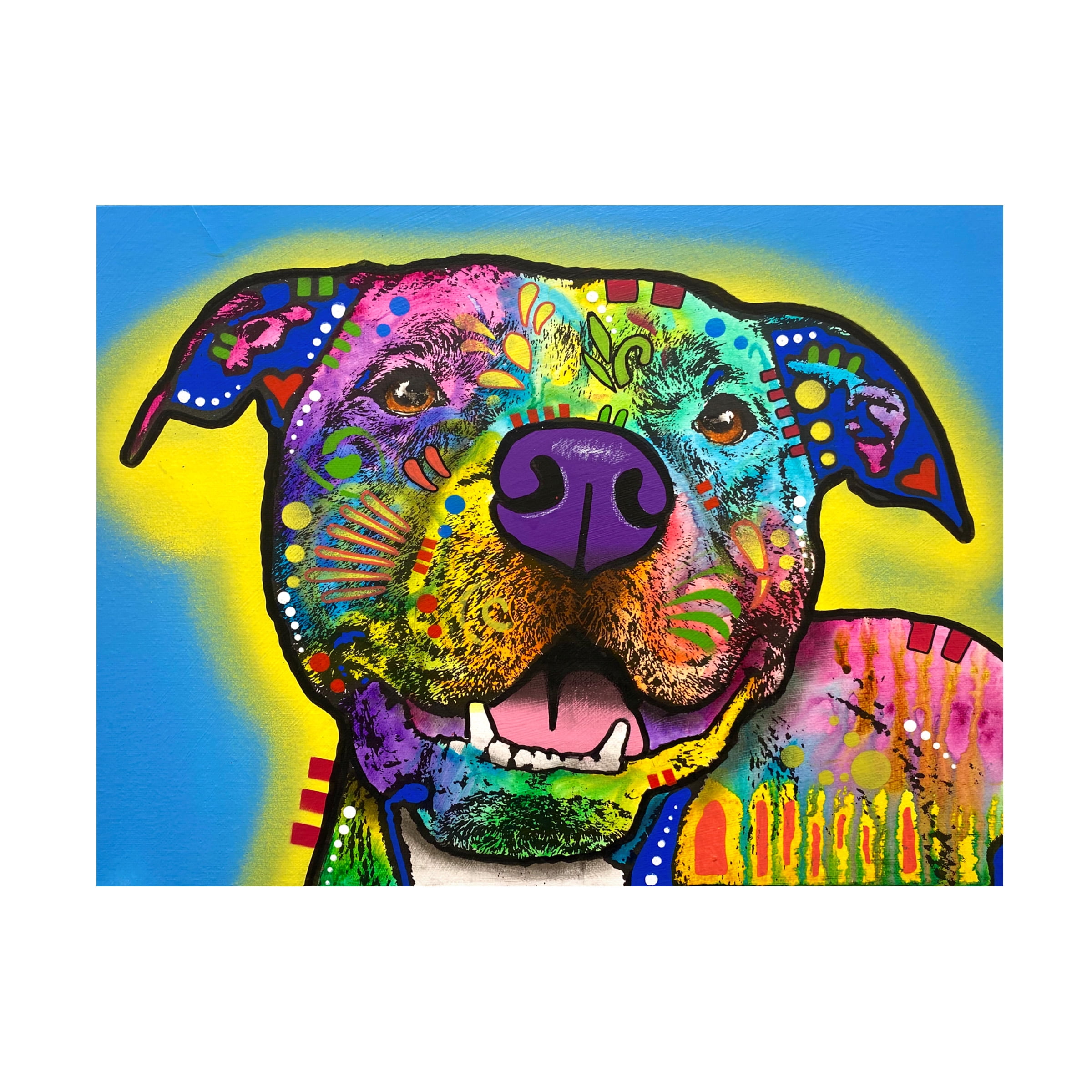 Canvas Wall Art - Dean Russo 'Doggie Dog' Wall Art for Living Room, Bedroom, or Office Décor by Trademark Fine Art - 47 x 35 Inches - 47x35